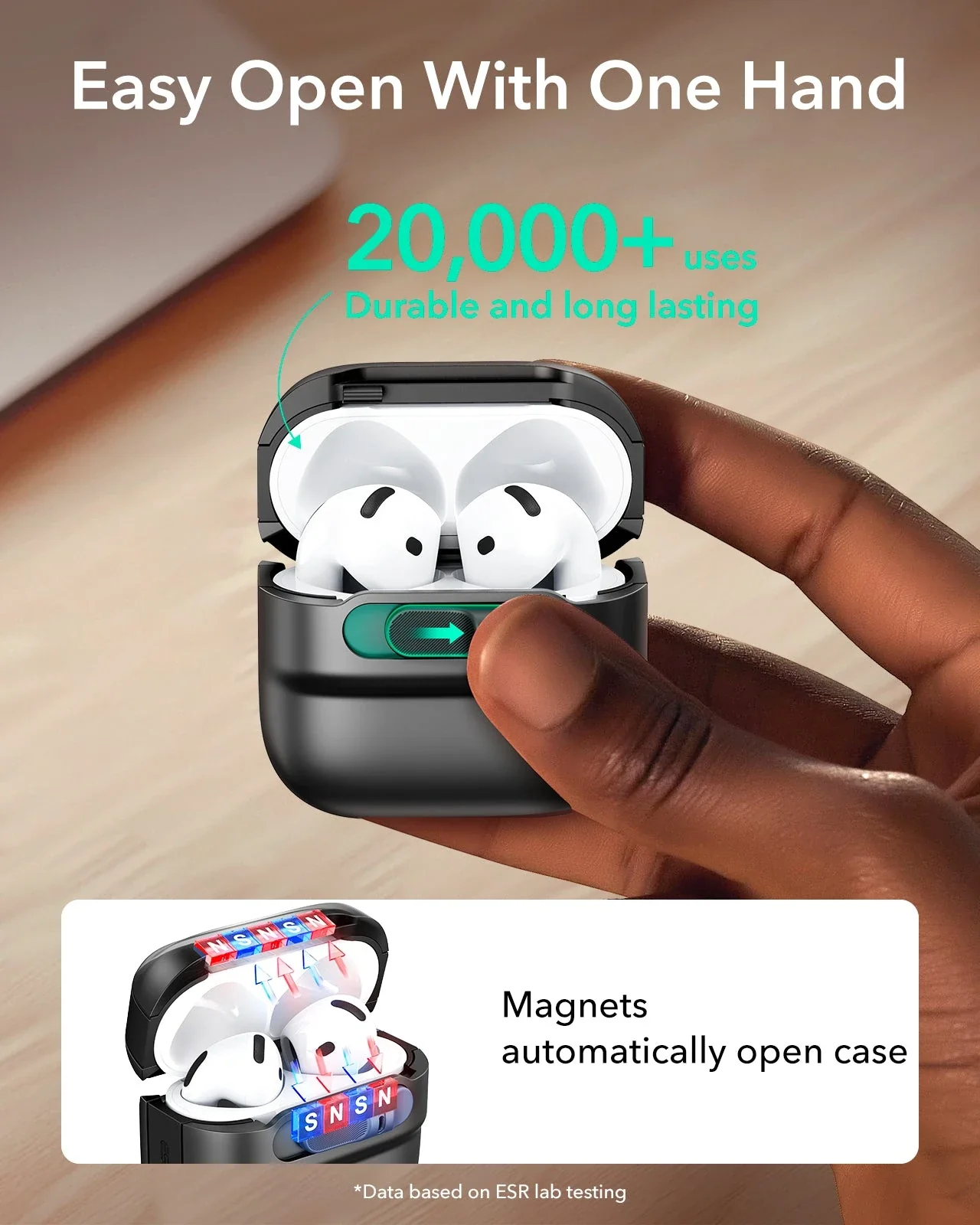 AirPods 4 Pulse FlickLock Case (HaloLock) - Titanium - Image 5