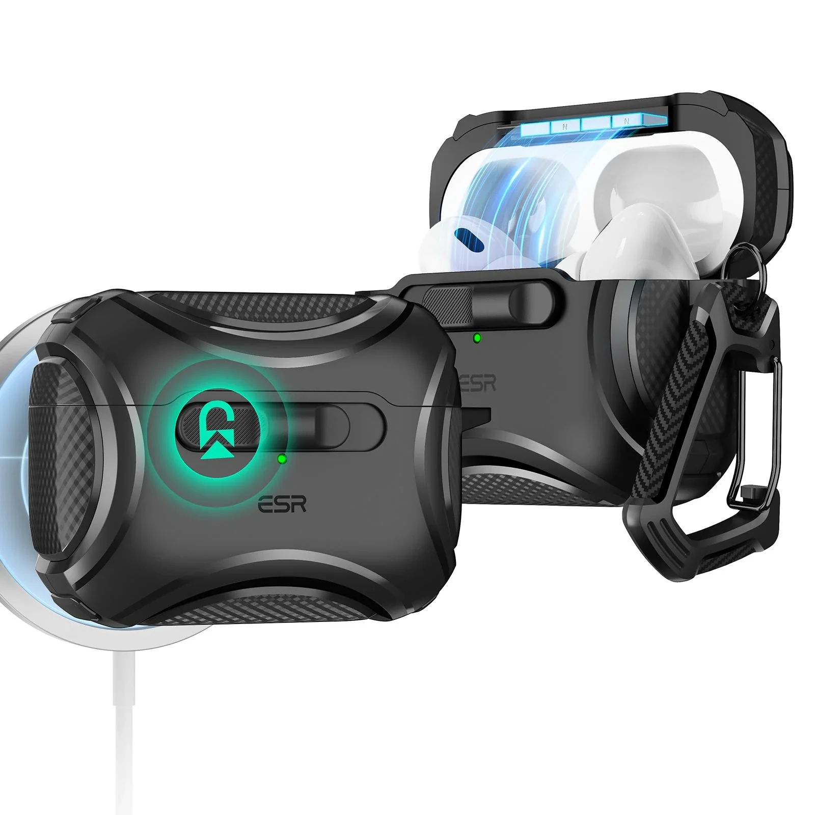 AirPods Pro (2023/2022/2019) Cyber FlickLock Case (HaloLock) - Dark Blue - Image 10