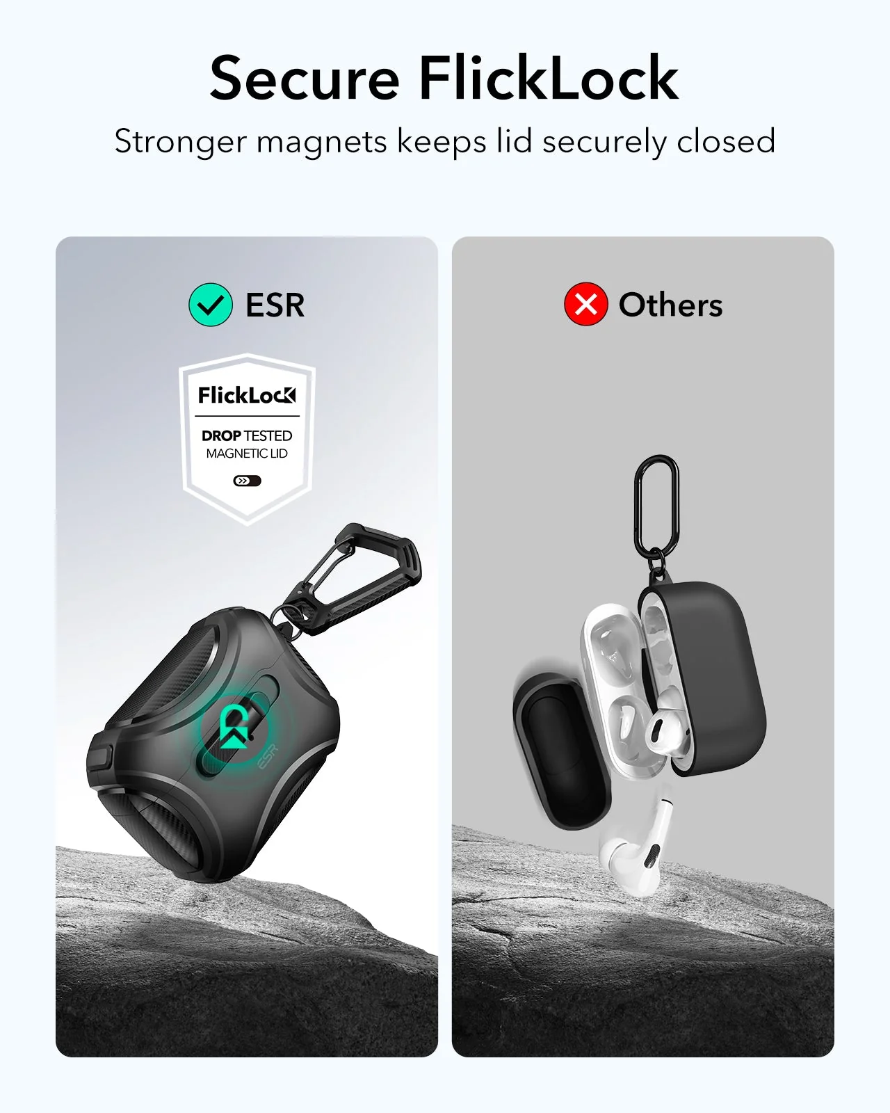 AirPods Pro (2023/2022/2019) Cyber FlickLock Case (HaloLock) - Dark Blue - Image 3