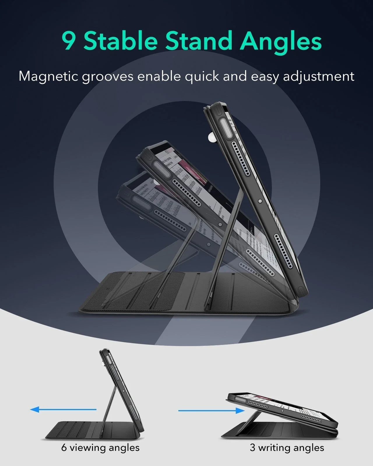 iPad Air 11" (M3) 2025 Bundle Shift Magnetic Case & ArmoriteĀ® Paper-Feel Protection - Black - Image 7