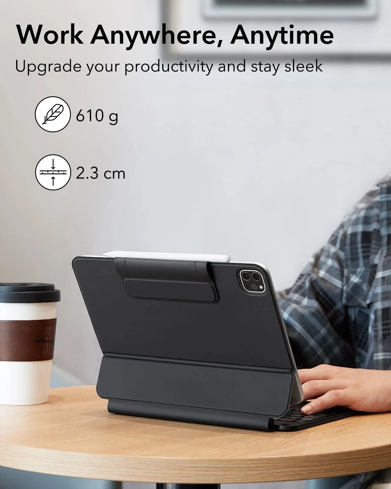 iPad Air 11” (M4) 2026 Rebound Magnetic Keyboard Case - US Layout-Black - Image 9