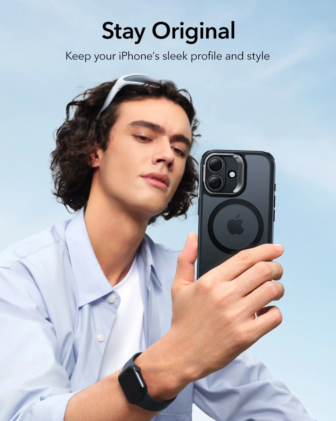 iPhone 17 Classic Hybrid Magnetic Case (Camera Control, Stash Stand) - Frosted Black - Image 8