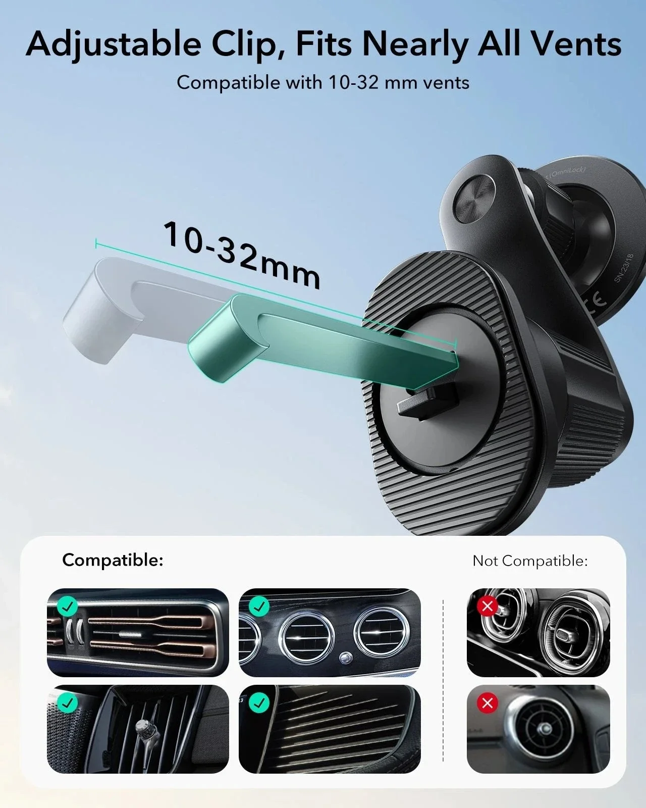 OmniLock Magnetic Car Mount (Air Vent) - Black - Image 10