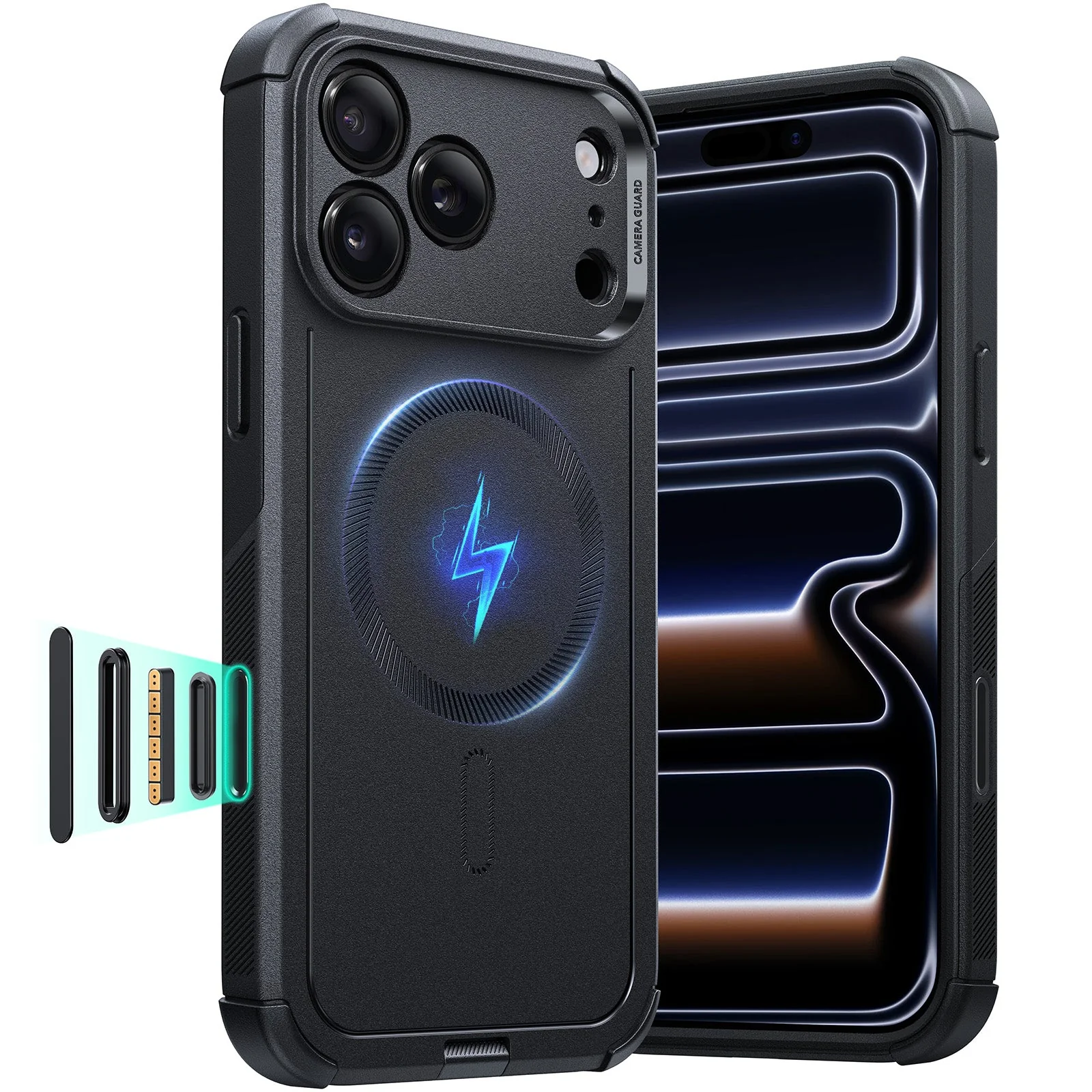 iPhone 17 Pro Cyber Tough Magnetic Case (Camera Control) - Black