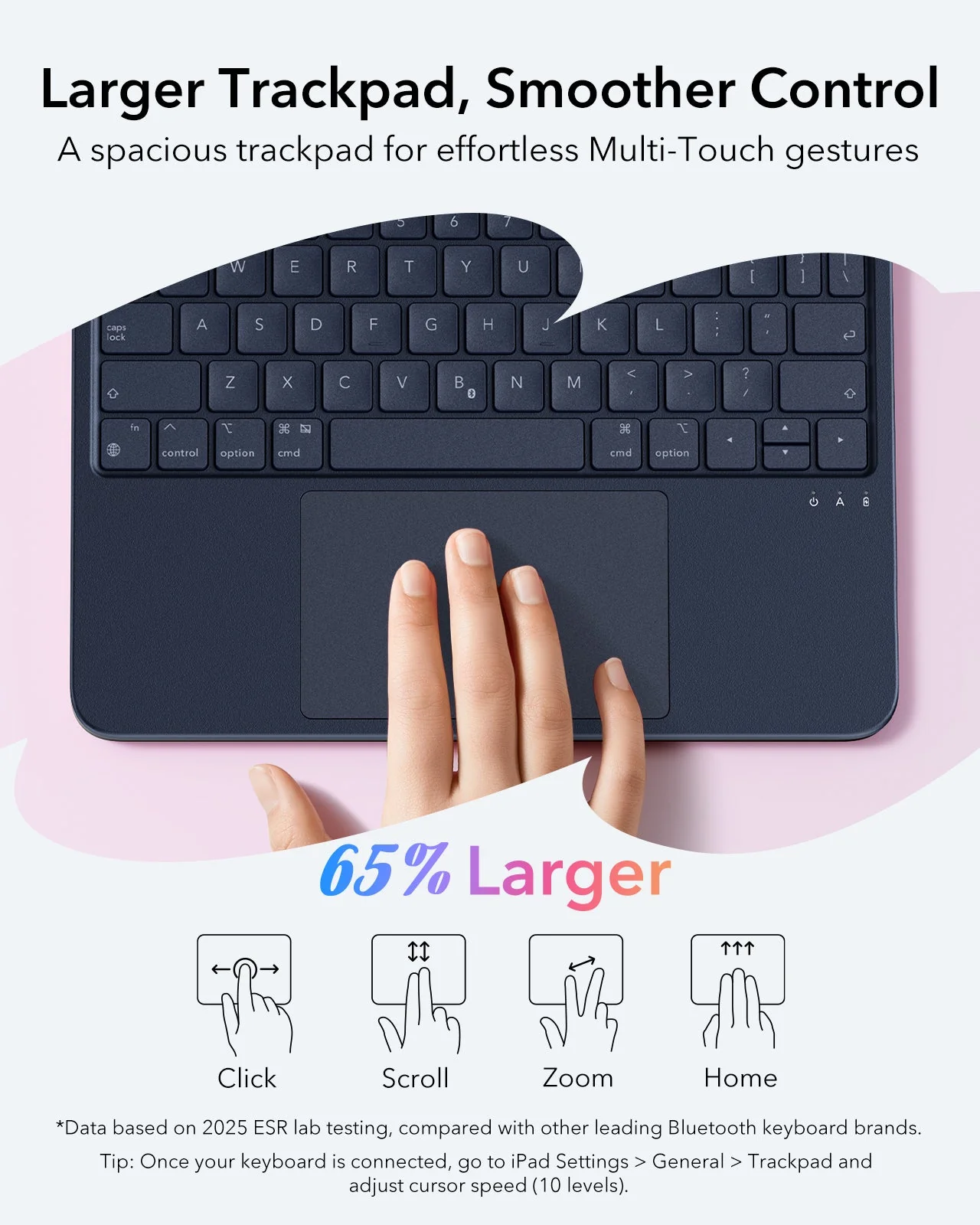iPad 11" (A16) 2025 Flex Keyboard Case (Detachable) - US Layout-Blue - Image 7
