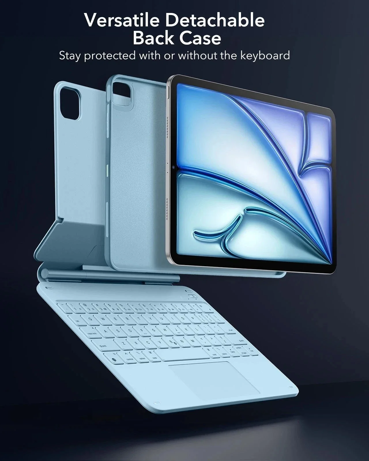 iPad Air 11" (M4) 2026 Bundle Rebound Magnetic Keyboard Case 360 & Digital Pencil-US Layout-Blue - Image 12