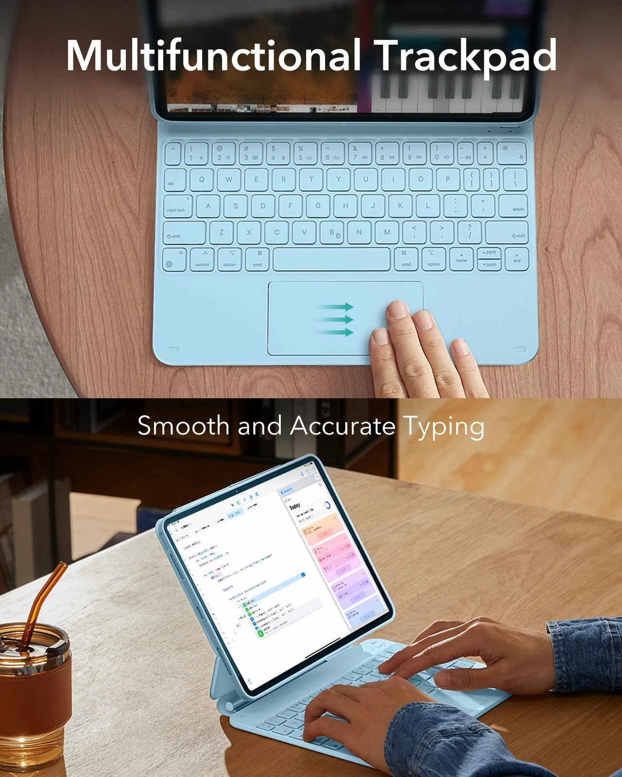 iPad Air 11" (M4) 2026 Bundle Rebound Magnetic Keyboard Case 360, Armorite & Paper-Feel Screen Protectors-US-Layout-Blue - Image 12