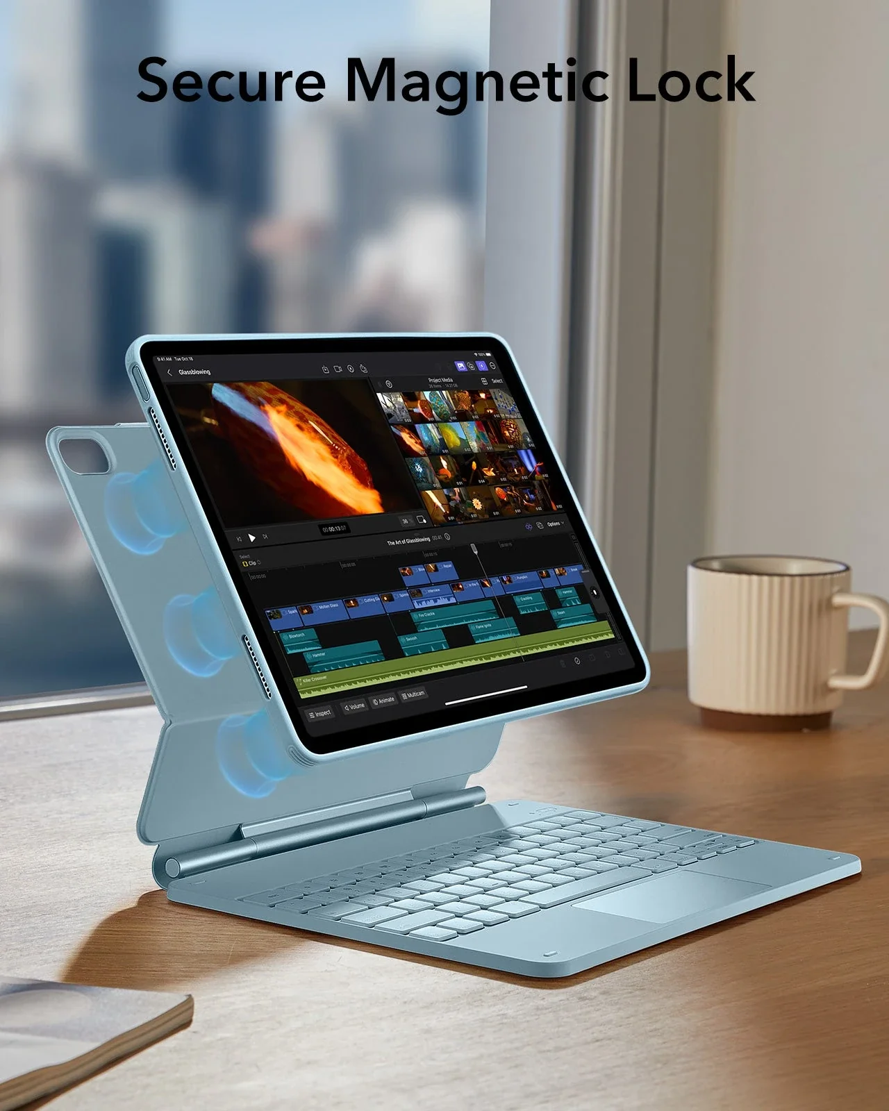 iPad Air 13" (M4) 2026 Rebound Magnetic Keyboard Case 360 - US Layout-Blue - Image 7