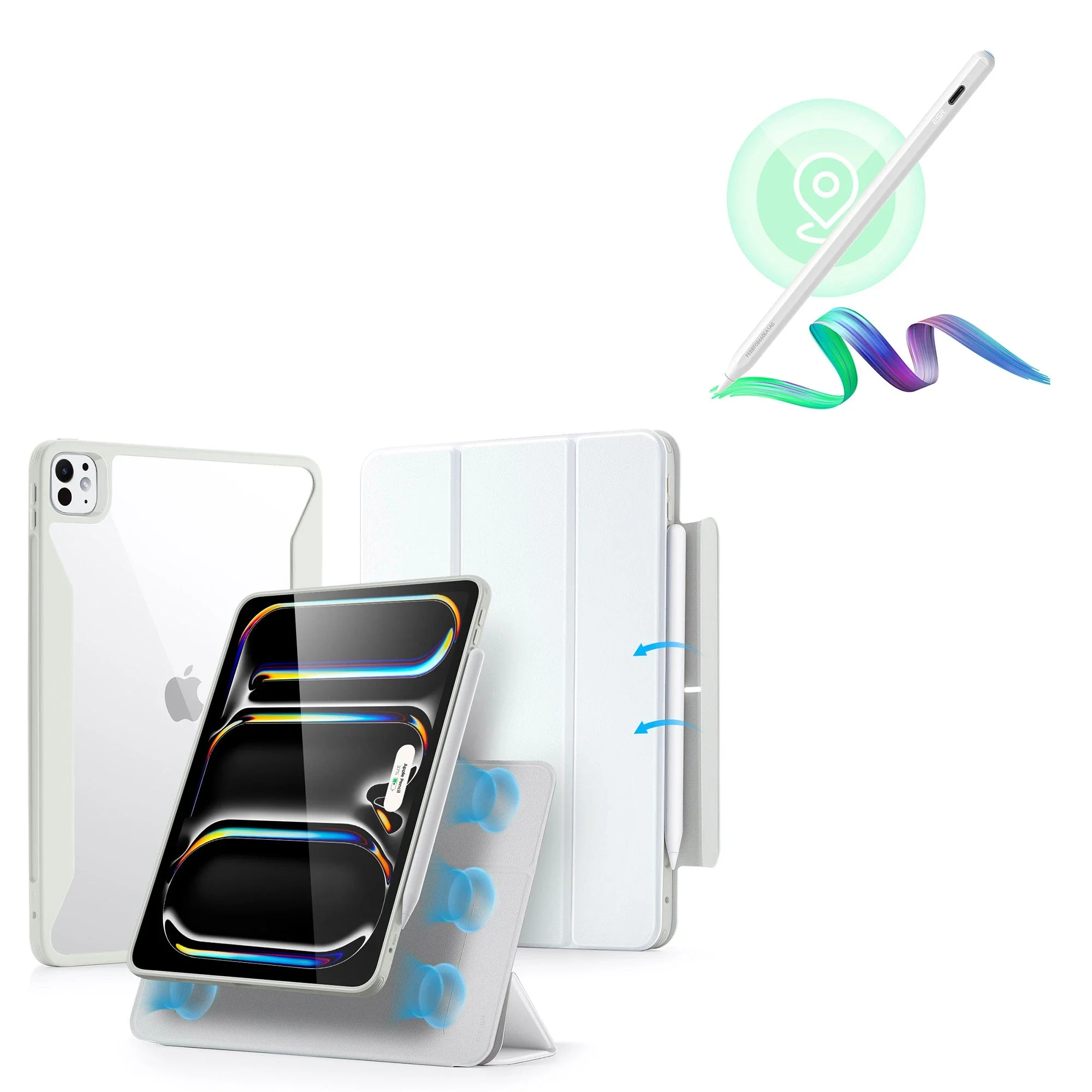iPad Pro 11ʺ (2024) Rebound Hybrid Case 360 with Digital Pencil Bundle - Brilliant White