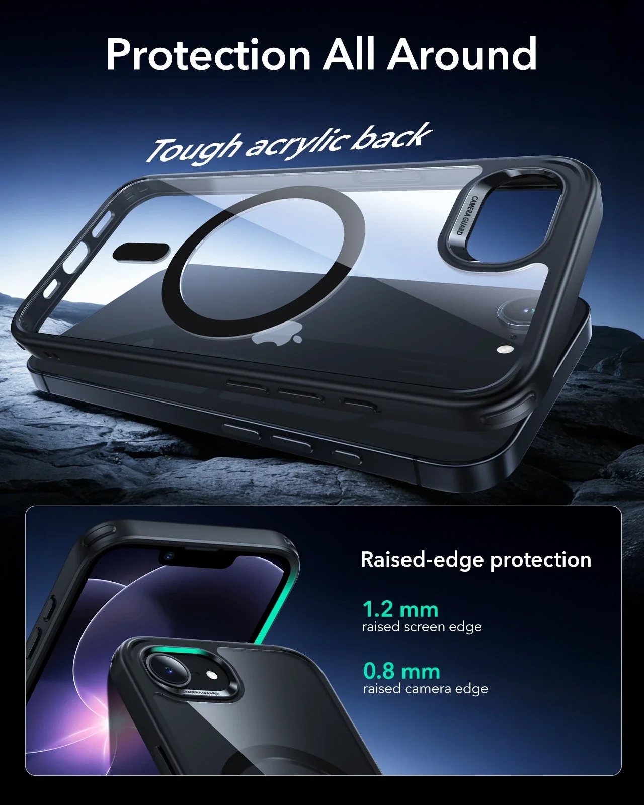 iPhone 17e Classic Hybrid Magnetic Case - Clear Black - Image 4