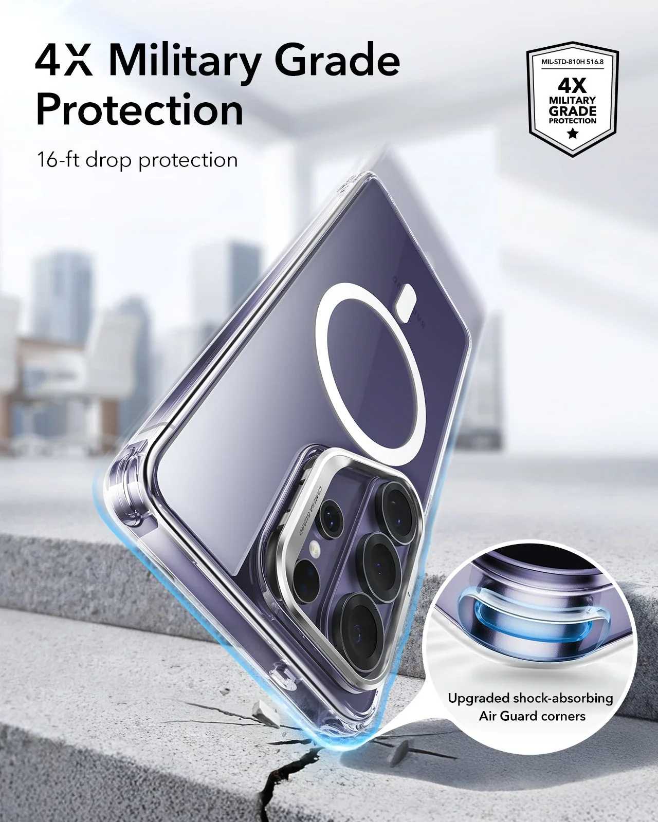Galaxy S26 Ultra Classic Hybrid Magnetic Case (Stash Stand) - Clear - Image 3
