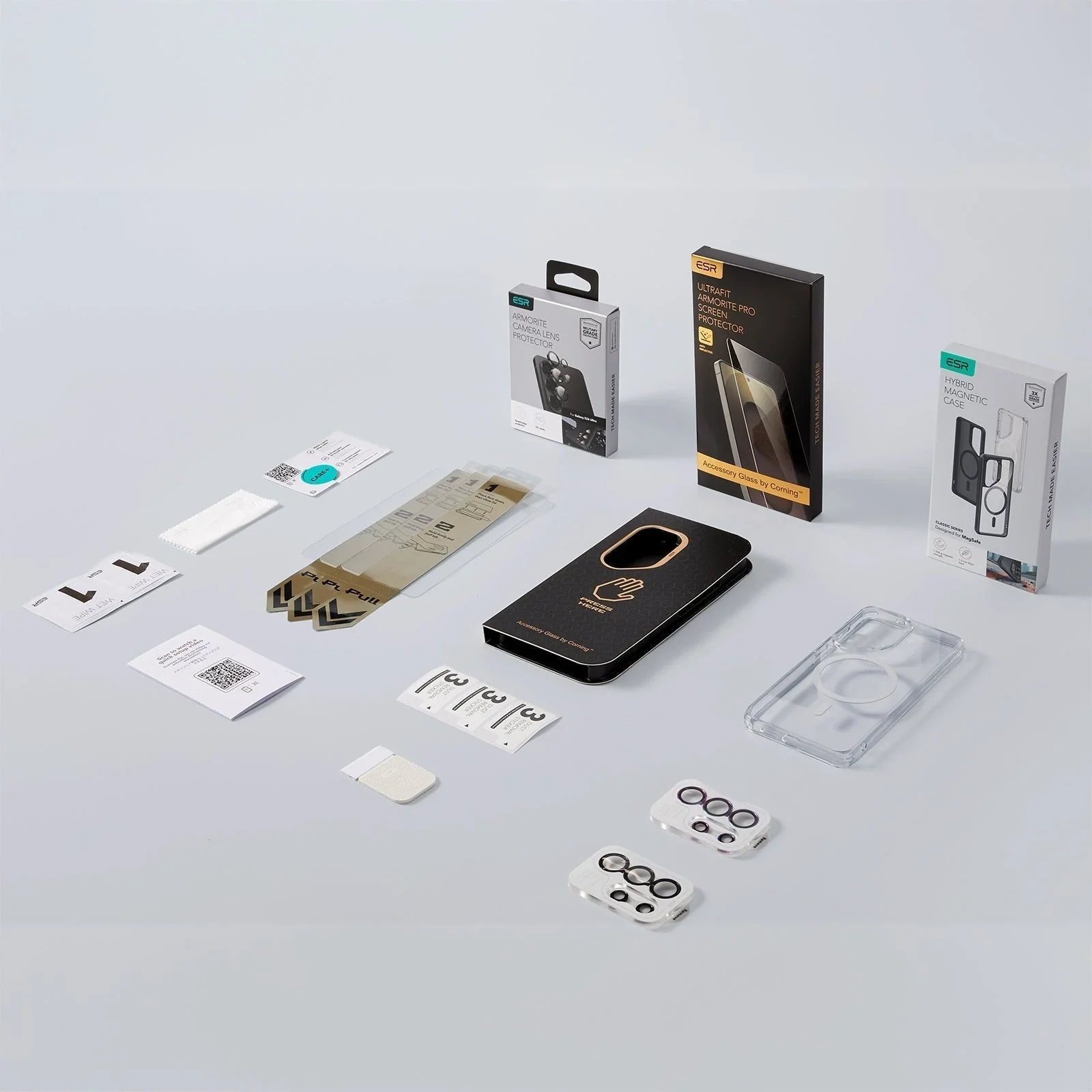 Galaxy S26 Ultra Bundle Classic Hybrid Magnetic Case and Armorite® Pro Screen Protector - Clear Grey - Image 2