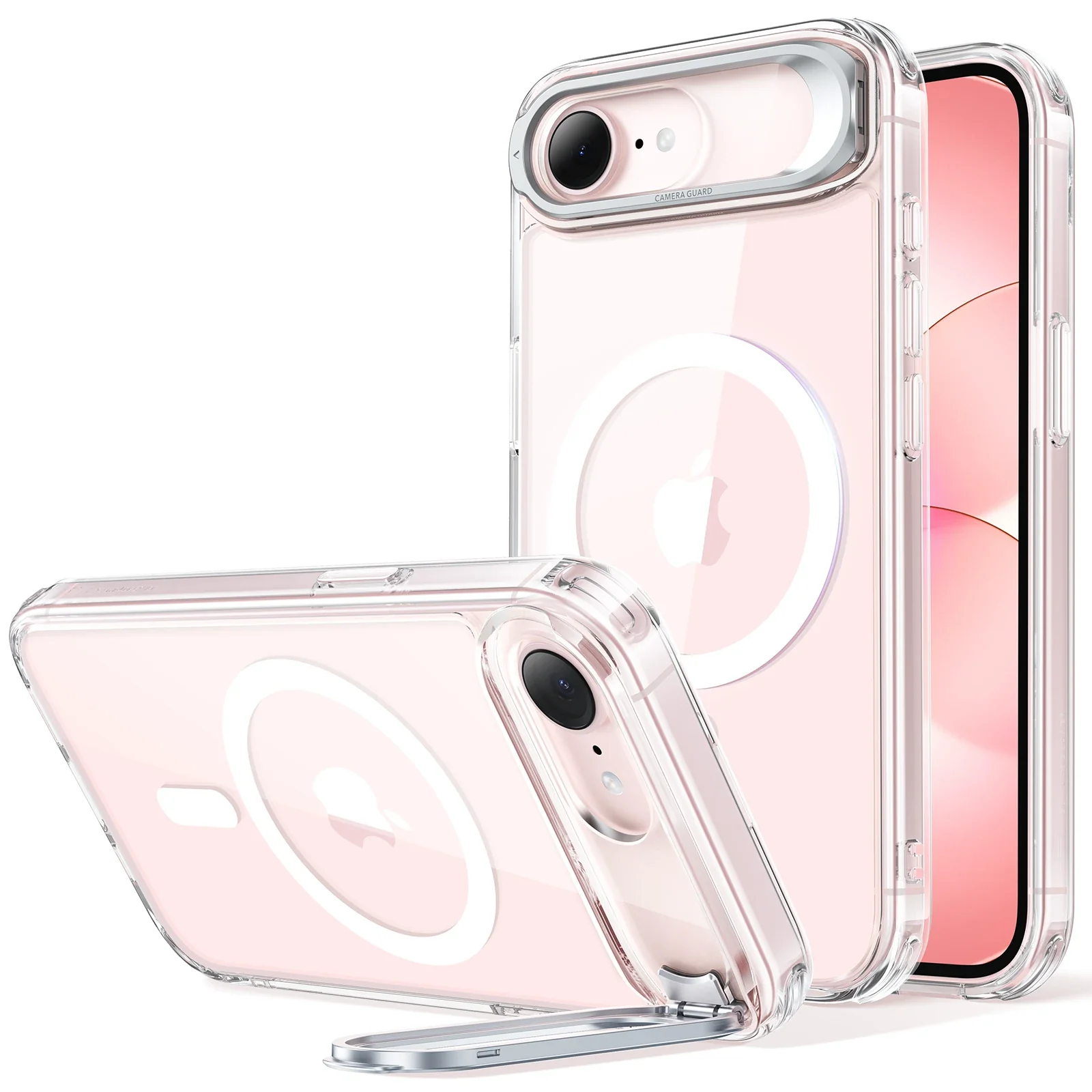 iPhone 17e Classic Hybrid Magnetic Case (Stash Stand) - Clear