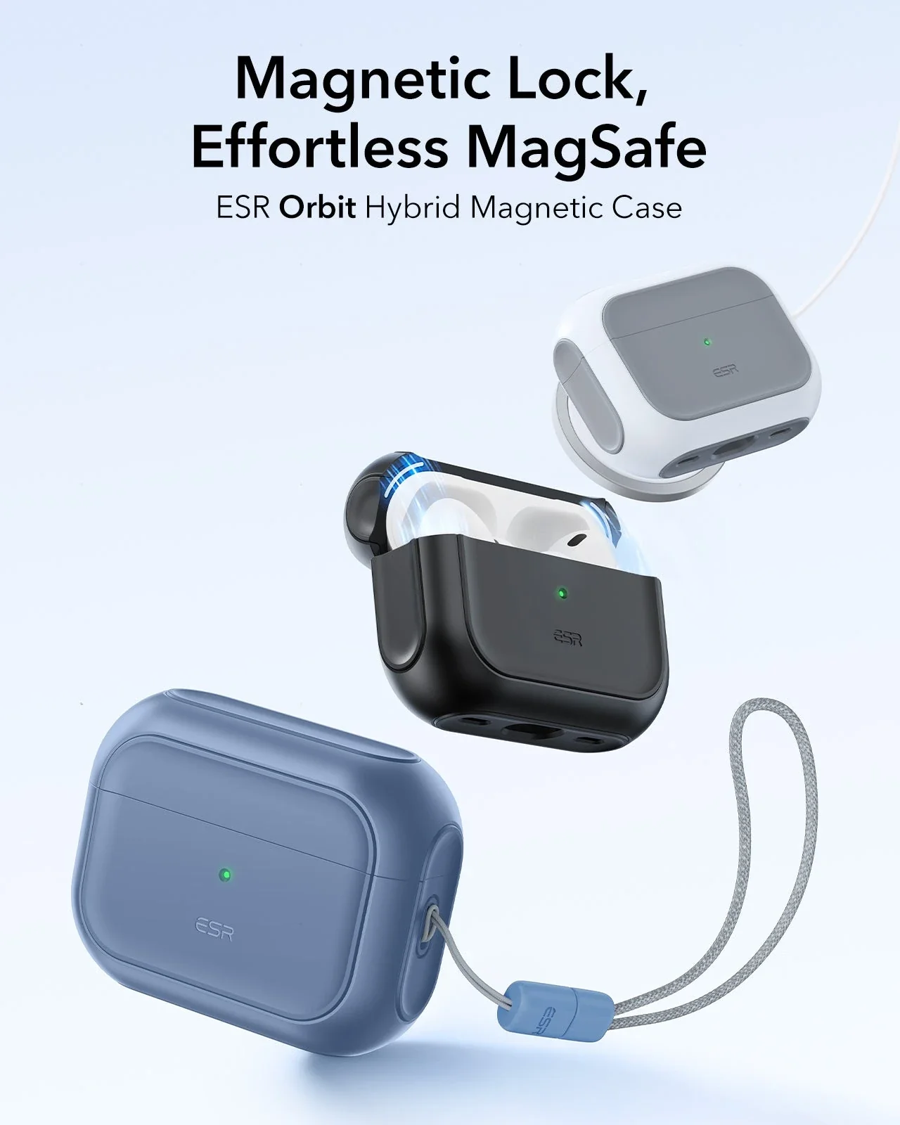AirPods Pro 3 Orbit Hybrid Magnetic Case - Dark Blue - Image 3