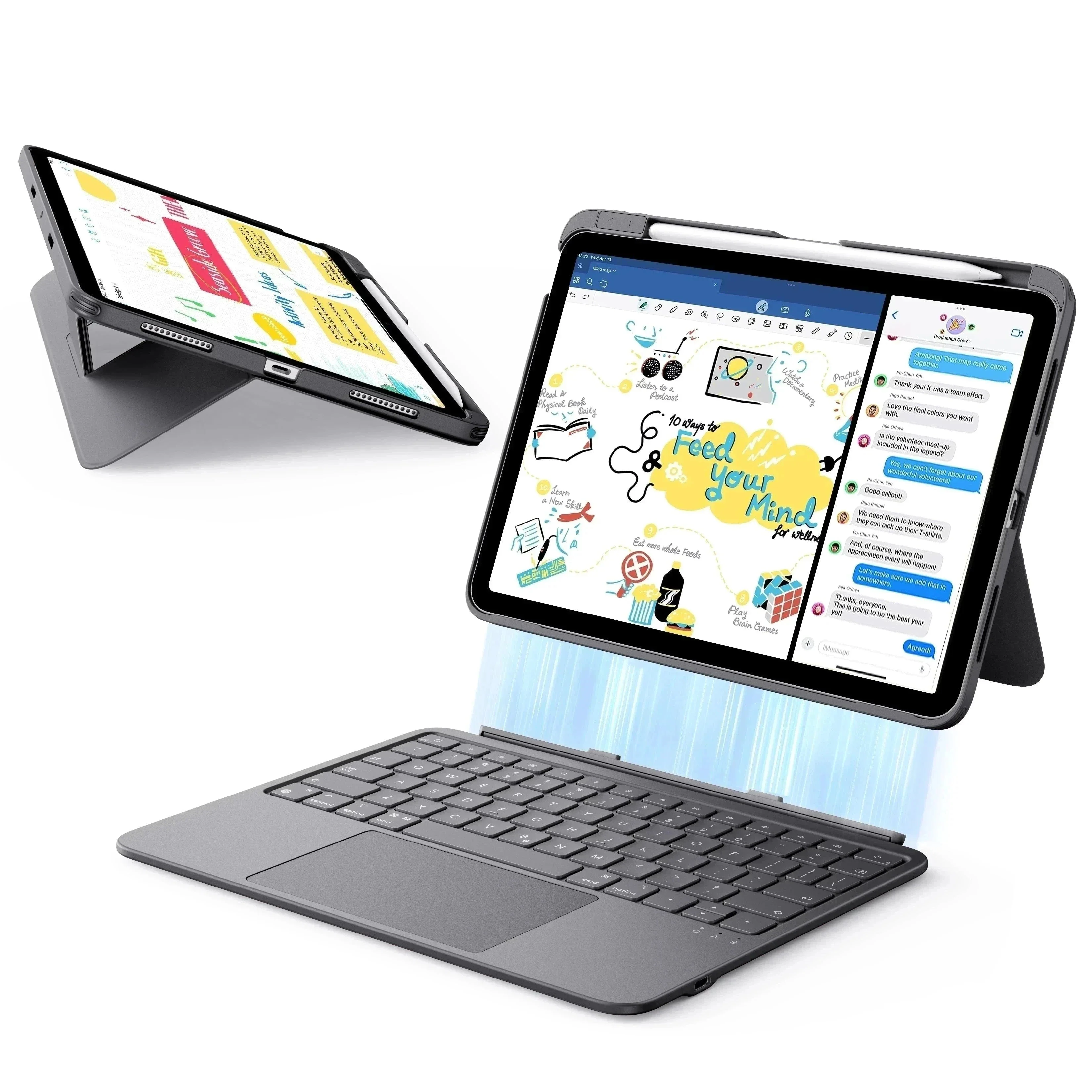 iPad Air 10.9"(5th/4th Gen ) Flex Keyboard Case (Detachable)- US Layout-Dark Gray - Image 3