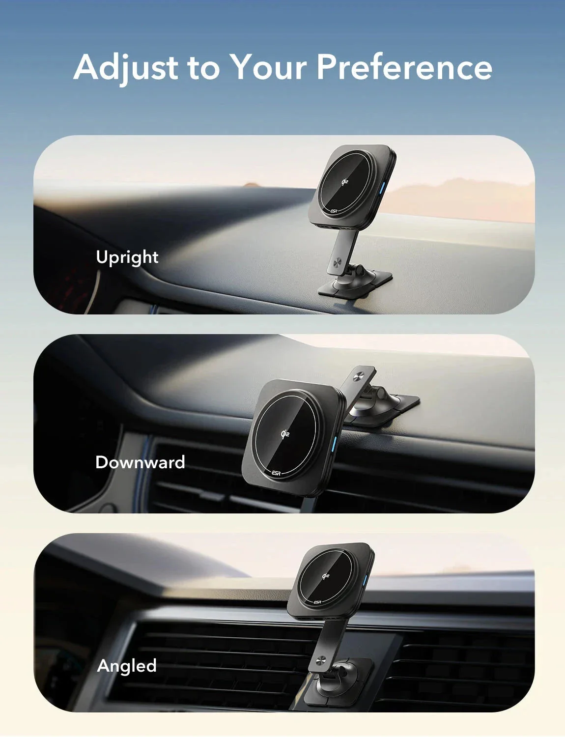 15W Dashboard Wireless Charger (HaloLock) - Black - Image 4