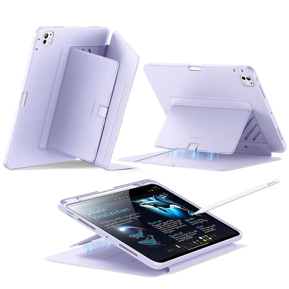 iPad Pro 11" (2025) Flip Magnetic Case with Pencil Holder - Purple