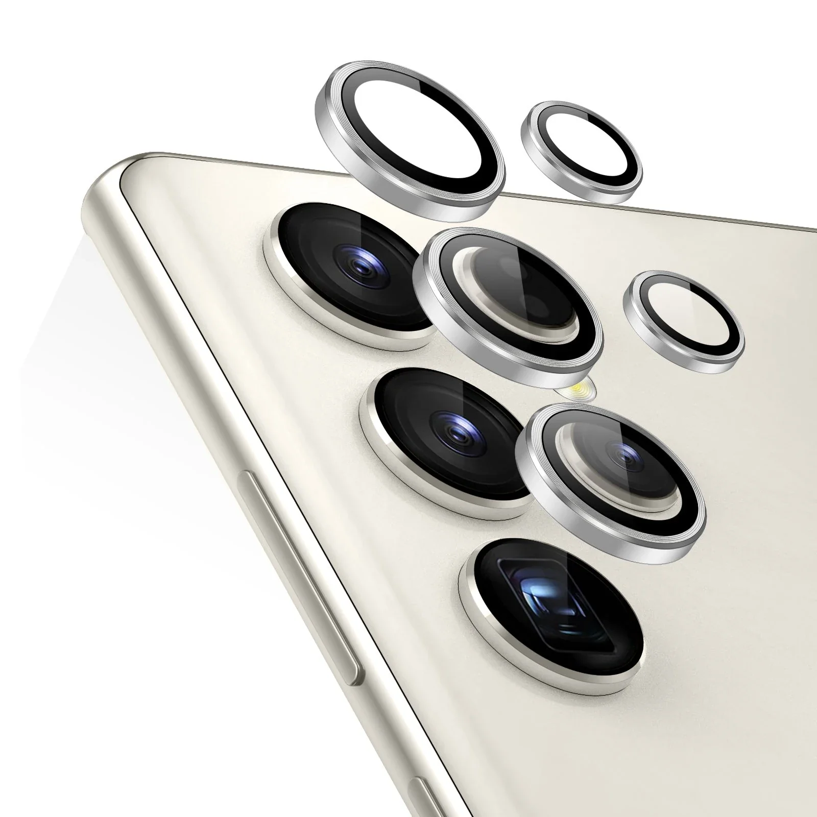 Galaxy S23 Ultra Tempered-Glass Camera Lens Protectors - Silver