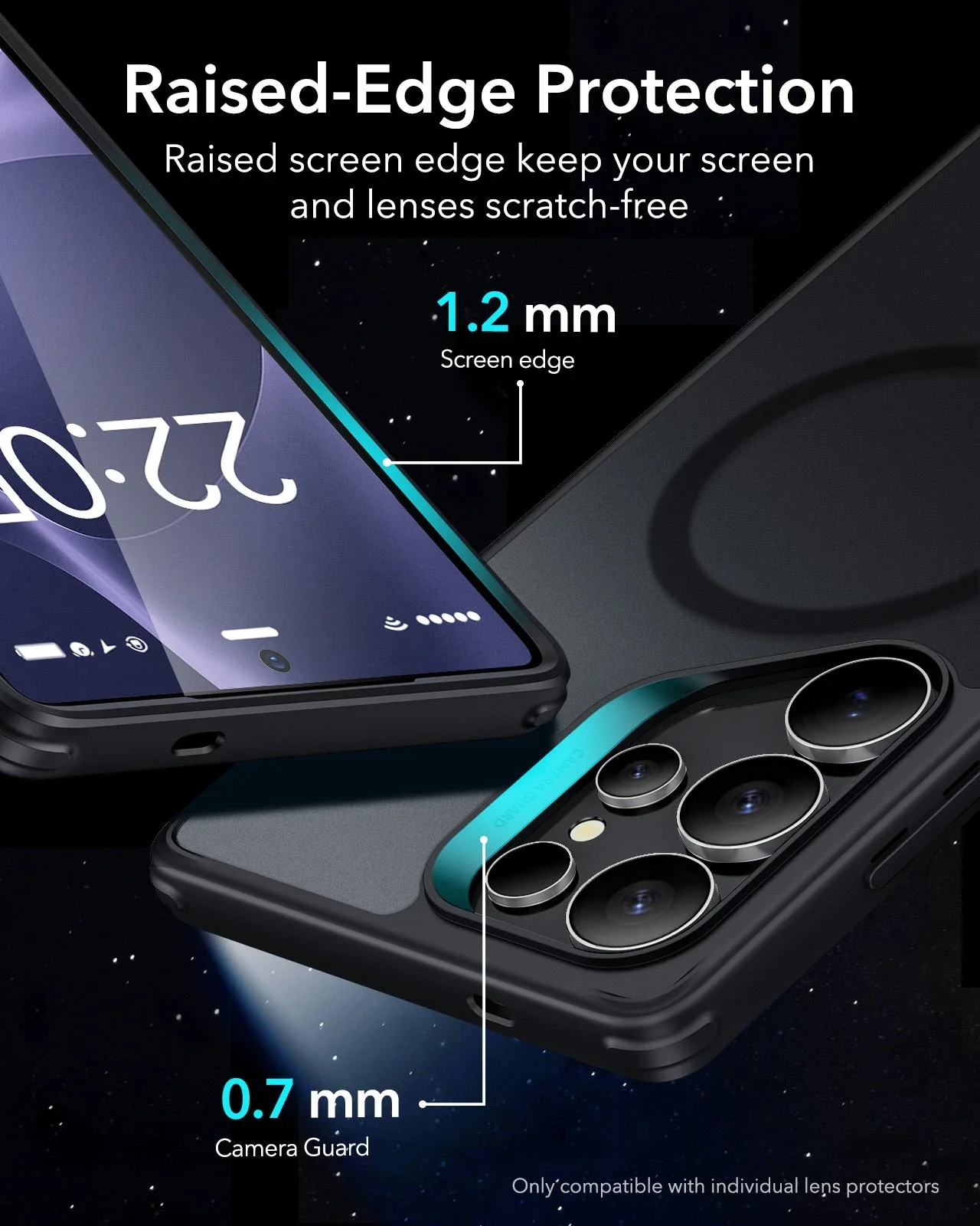 Galaxy S25 Ultra HaloLock Classic Hybrid Case Privacy Protection Bundle - Clear - Image 4