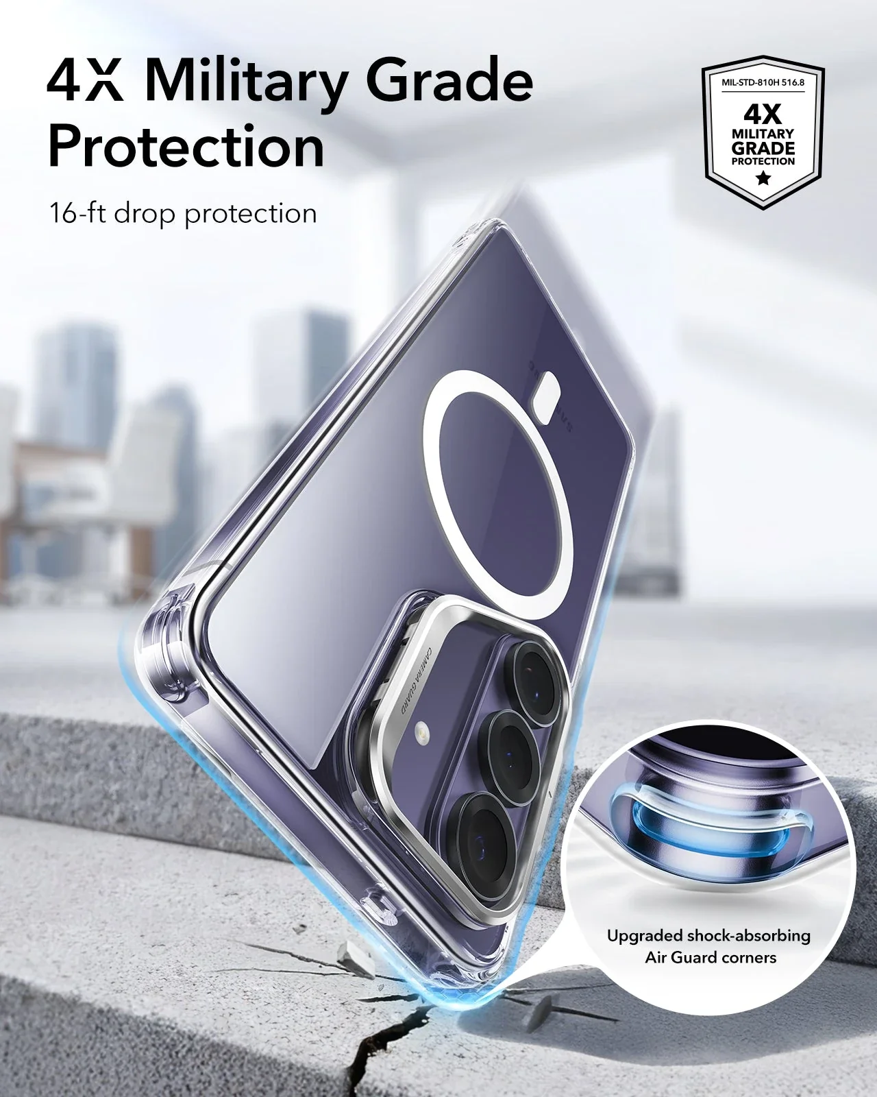 Galaxy S26 Classic Hybrid Magnetic Case (Stash Stand) - Clear - Image 4