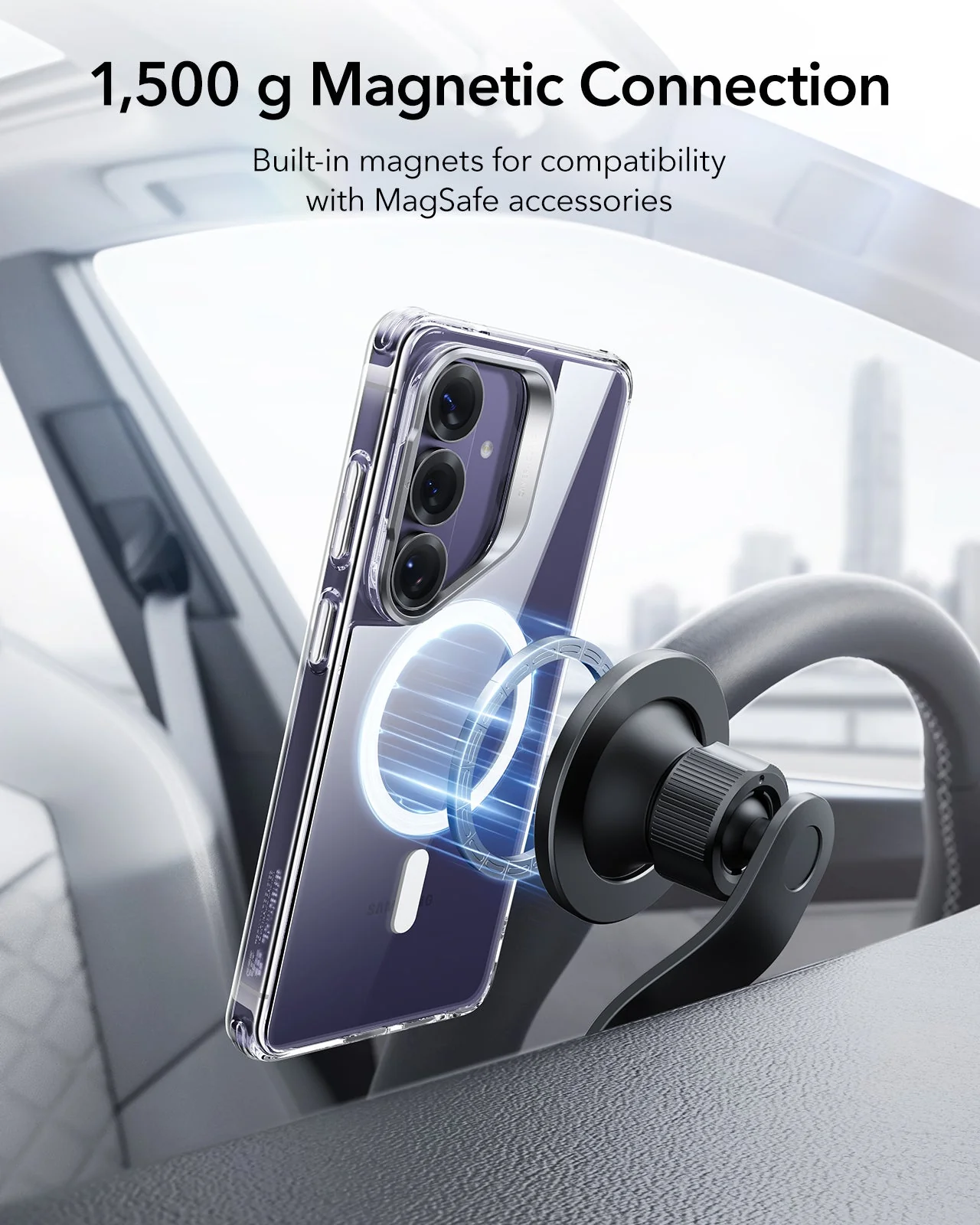 Galaxy S26 Classic Hybrid Magnetic Case (Stash Stand) - Clear - Image 7