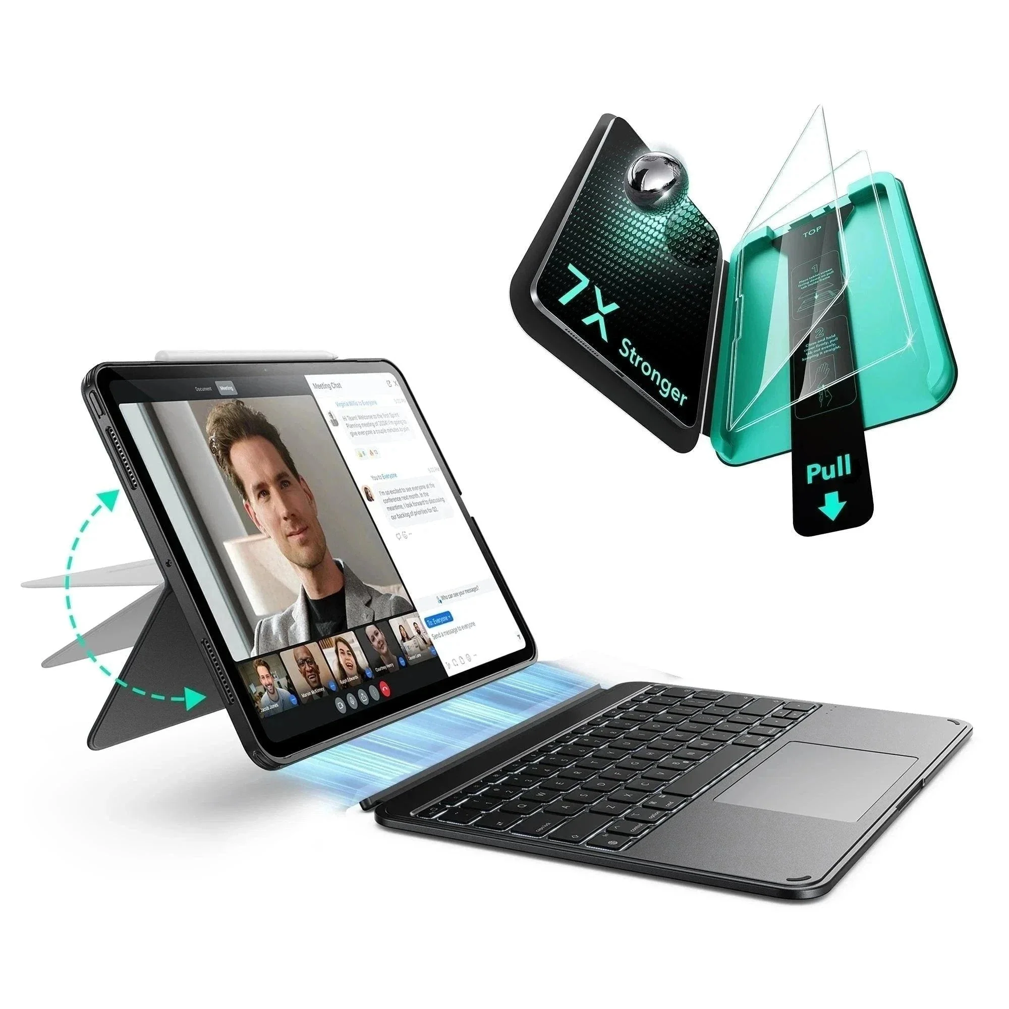 iPad 10th Gen 2022 Bundle Shift Keyboard Case and Armorite Screen Protector -US Layout-Dark Gray