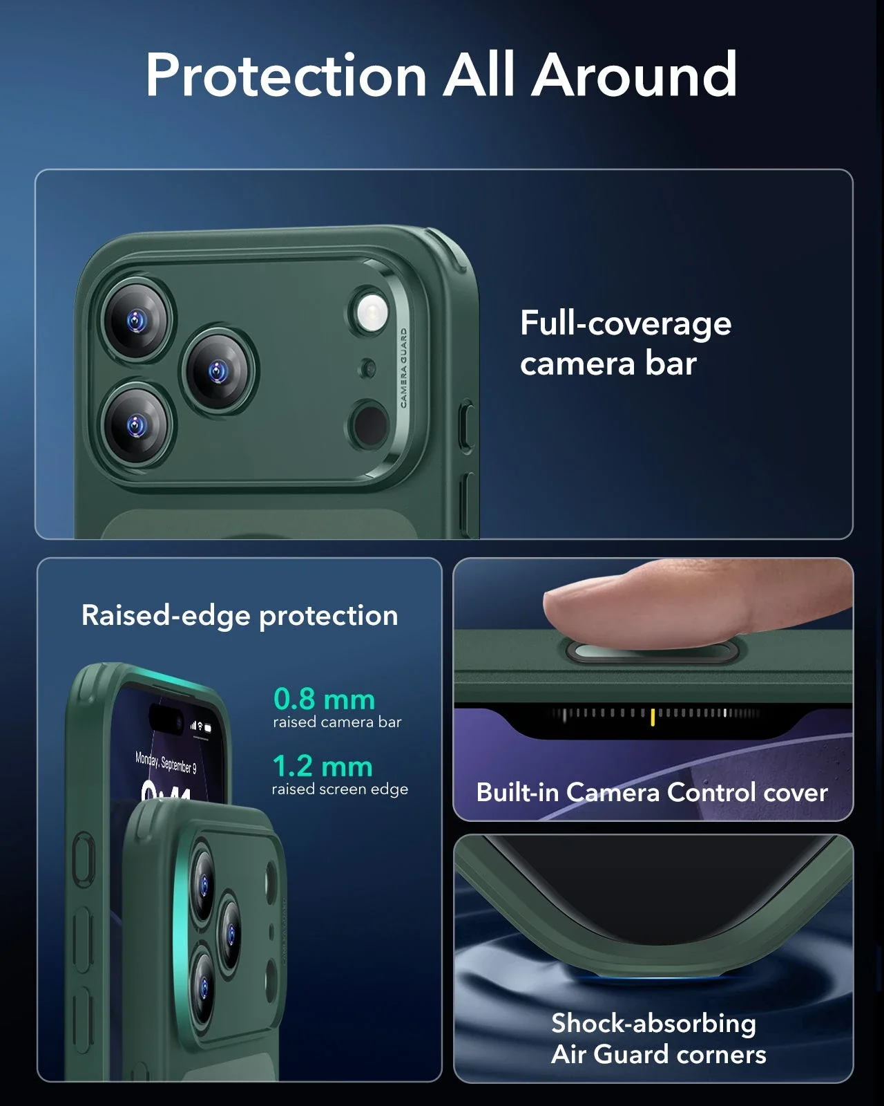 iPhone 17 Pro Max Classic Hybrid Magnetic Case (Camera Control) - Frosted Green - Image 3