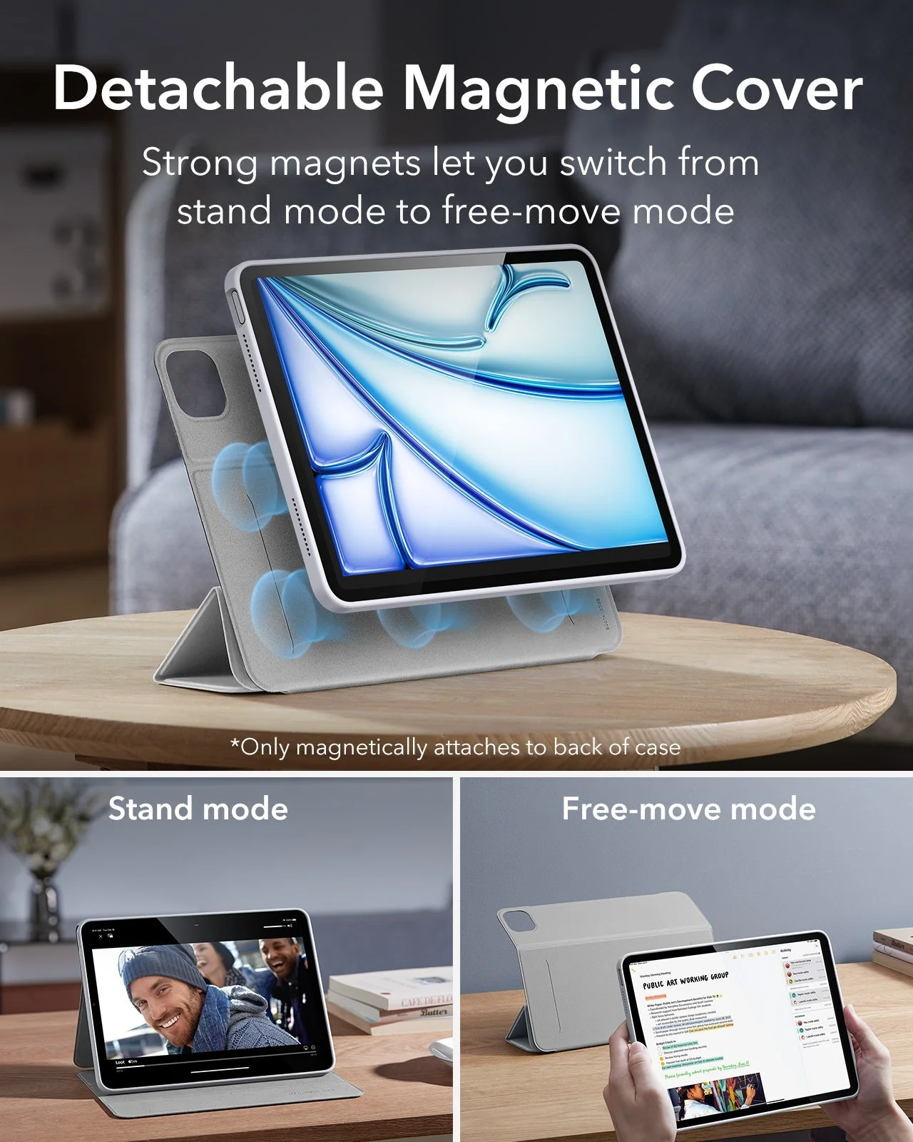 iPad Air 11ʺ (2024), Air 10.9ʺ (5th/4th Gen) Rebound Hybrid Case 360 - Grey - Image 4