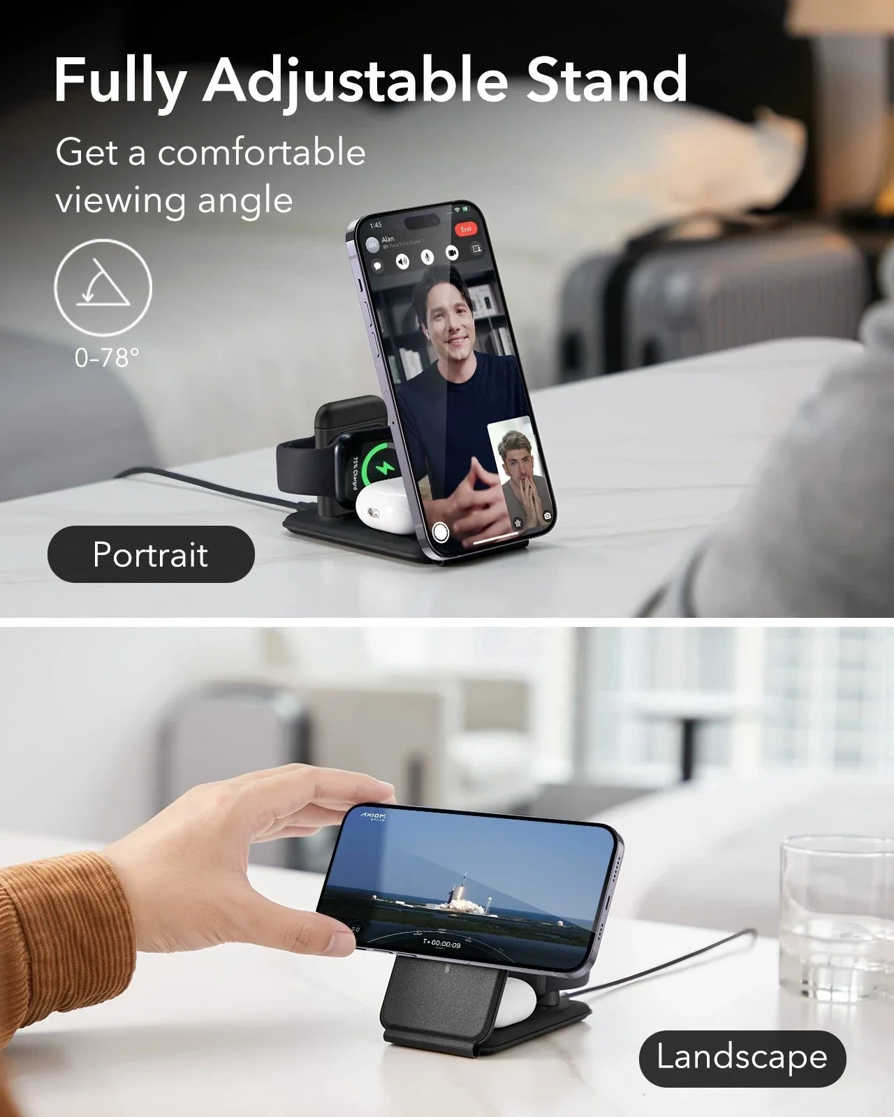 HaloLock⢠3-in-1 Travel Wireless Charging Set - White - AU Plug - Image 8