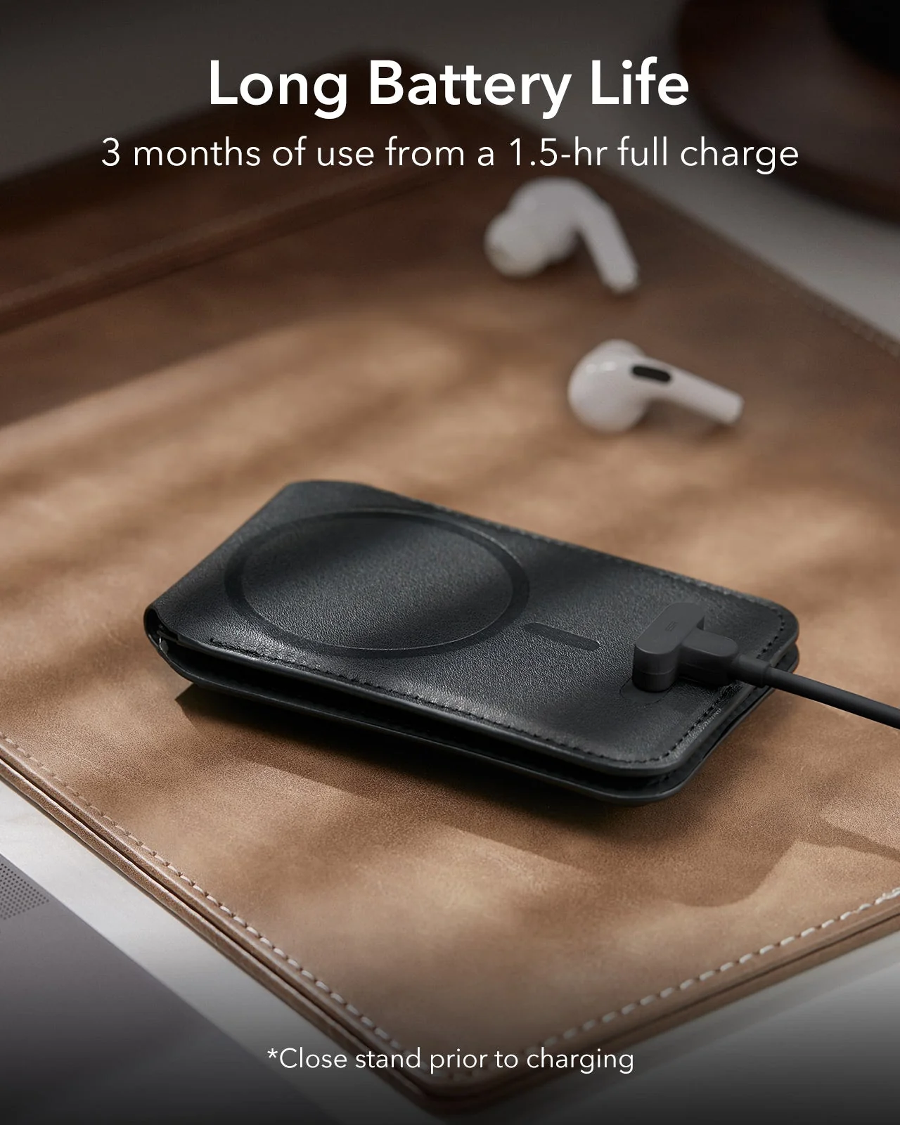 Geo Wallet Stand (HaloLock) with Built-in Find My - Grey - Image 8