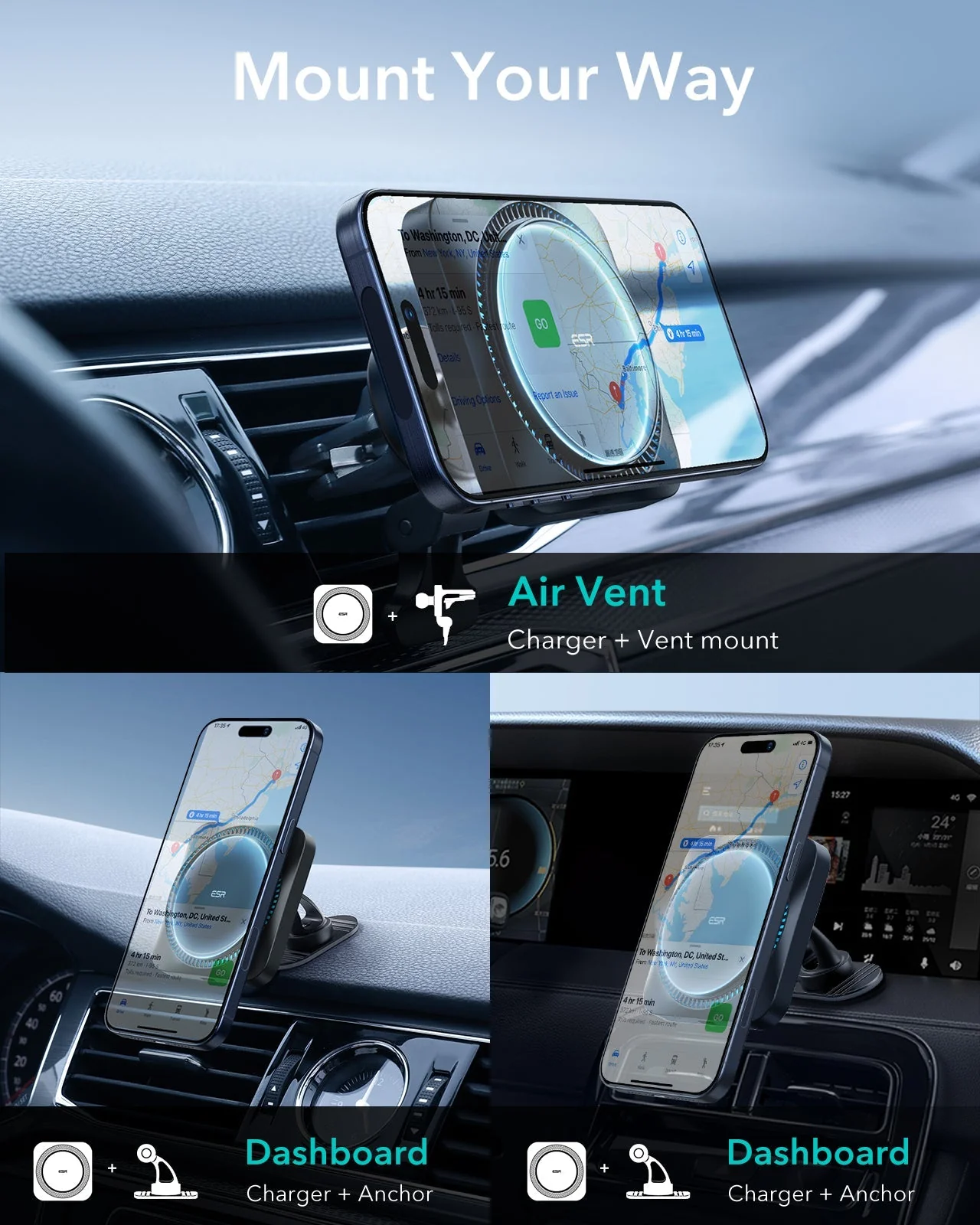 Wireless Car Charger with CryoBoost™ (HaloLock) - Wireless Charger - Image 9