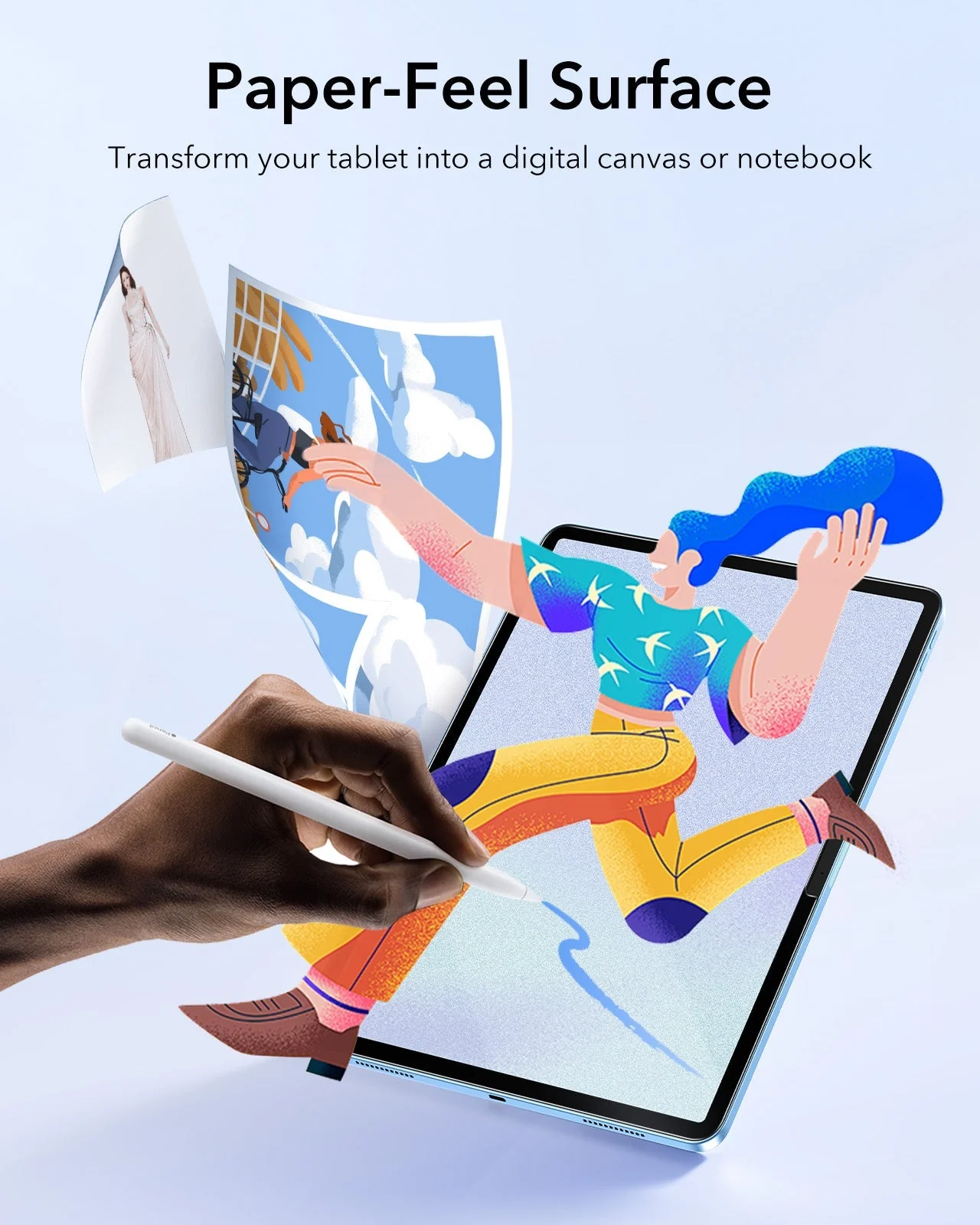 iPad 11" (A16, 2025) Paper-Feel Tempered-Glass Screen Protector Set - 2 Paper-Feel Tempered-Glass + 2 UltraFit Classic - Image 5