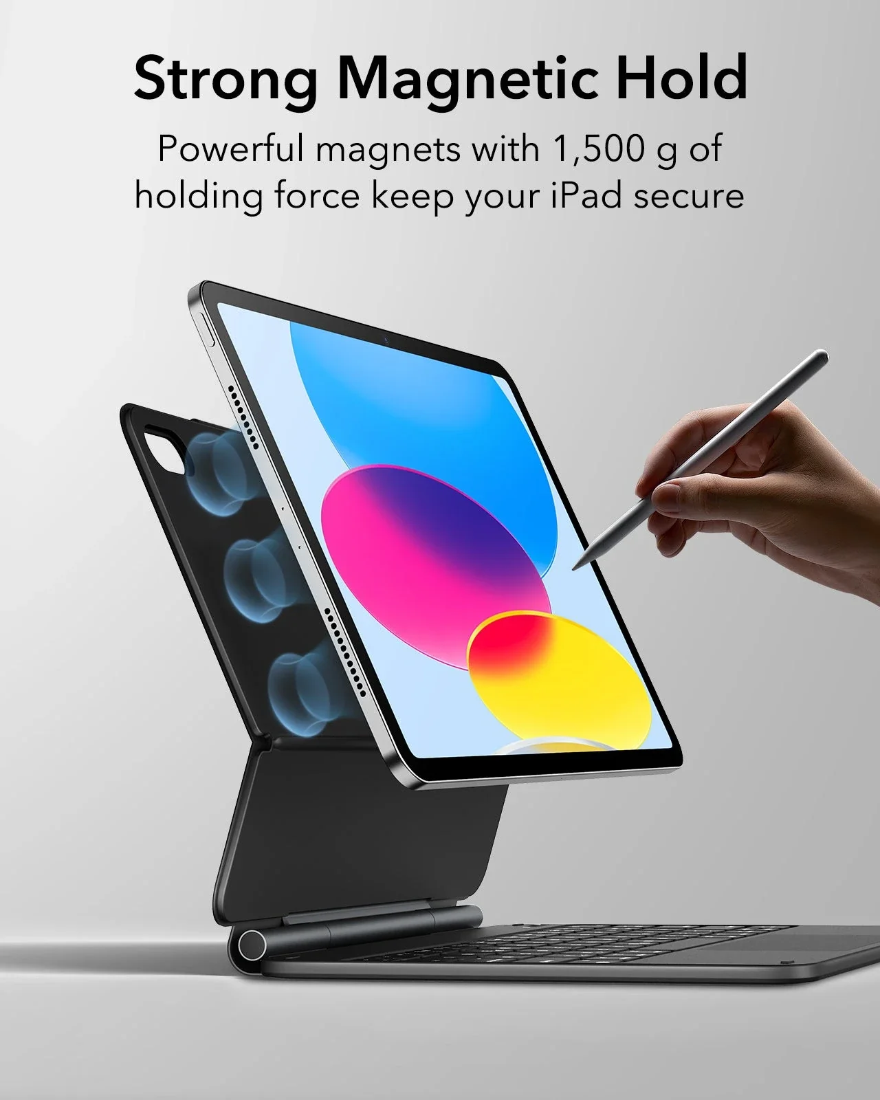 iPad 10th Generation Rebound Magnetic Keyboard Case - US Layout-Black - Image 7