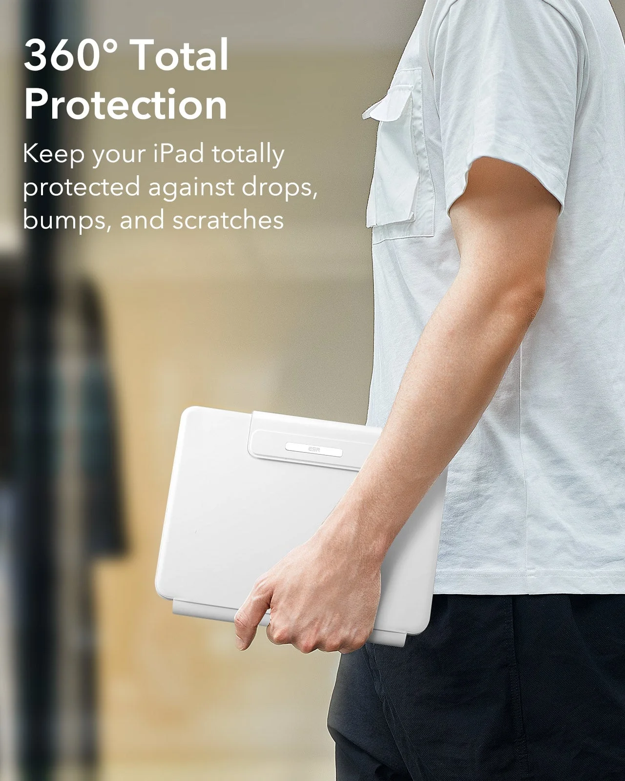 iPad 10th Generation Rebound Magnetic Keyboard Case - US Layout-White - Image 5