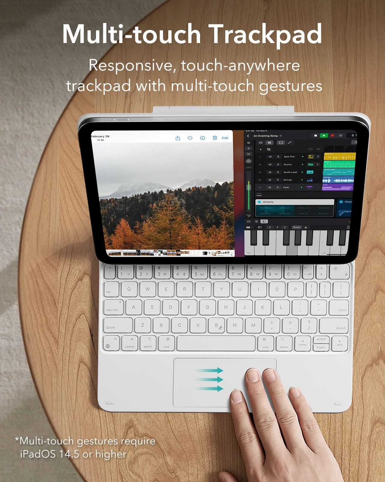 iPad 10th Generation Rebound Magnetic Keyboard Case - US Layout-White - Image 4