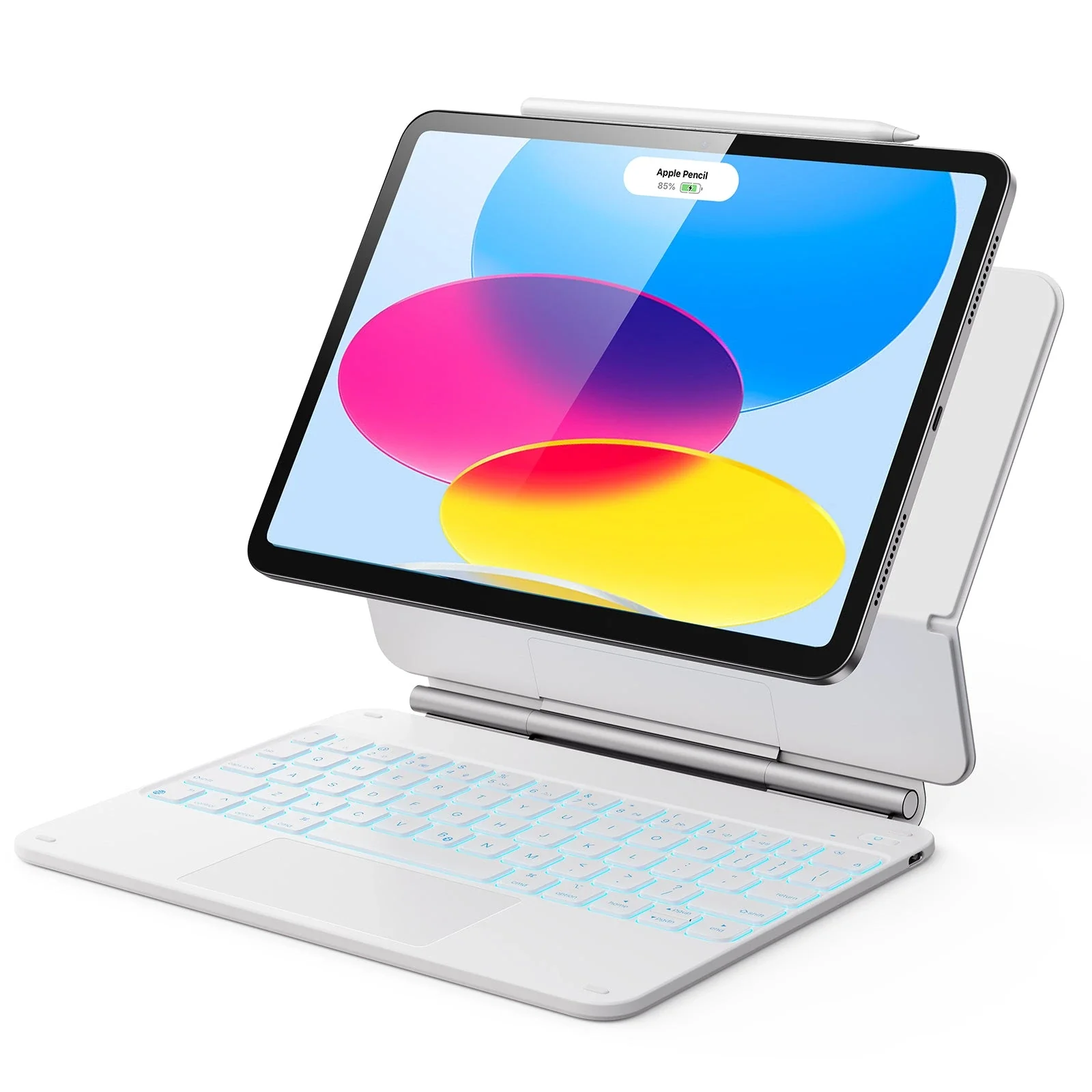 iPad 10th Generation Rebound Magnetic Keyboard Case - US Layout-White