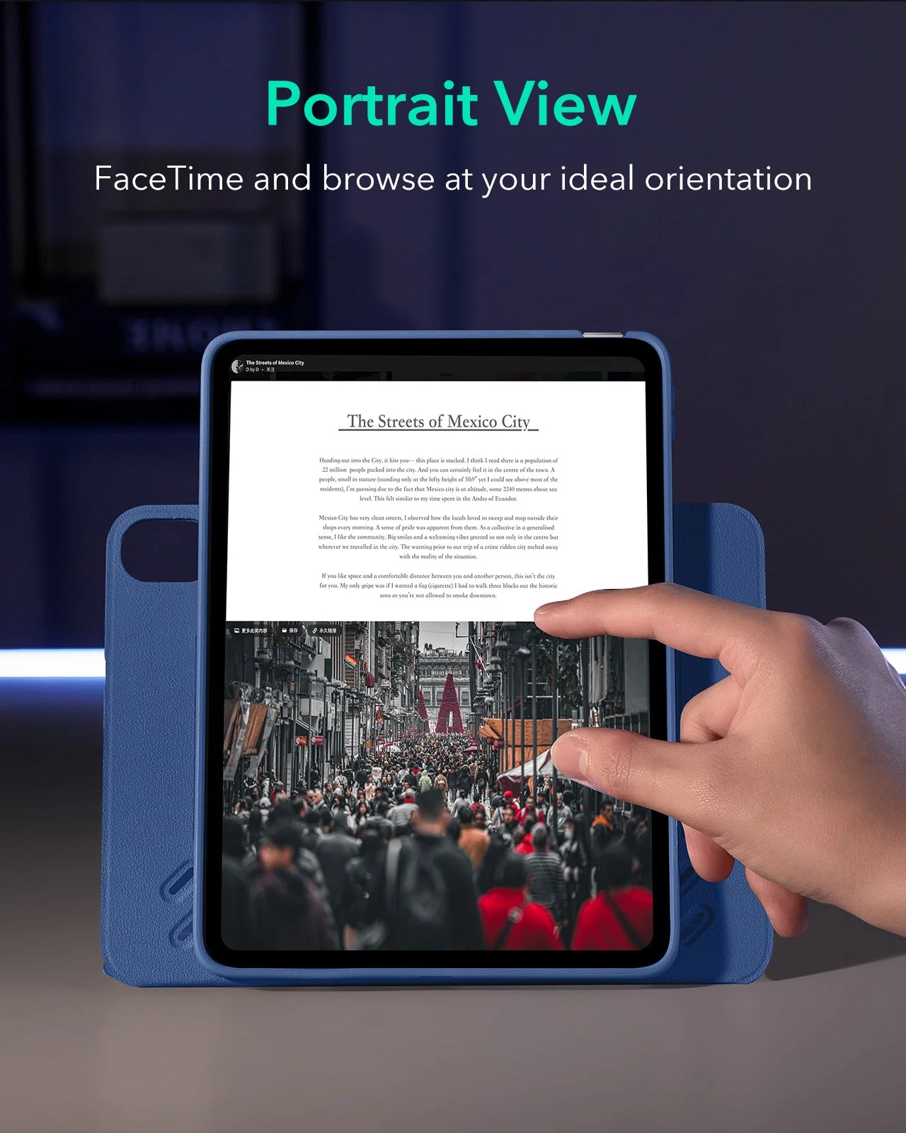 iPad 11" (A16, 2025) Shift Magnetic Case - Navy Blue - Image 6