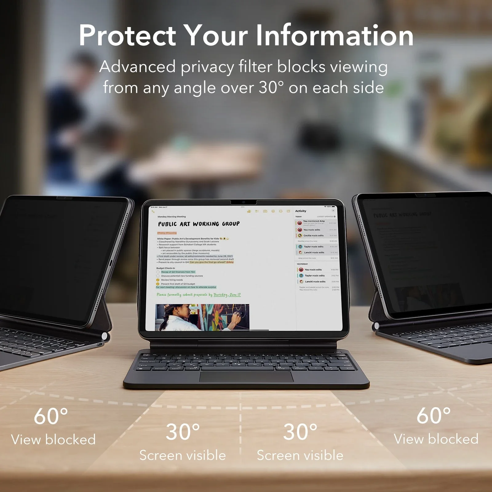 iPad Air 11" (2024) Magnetic Privacy Screen Protector - 1 Pack - Image 4