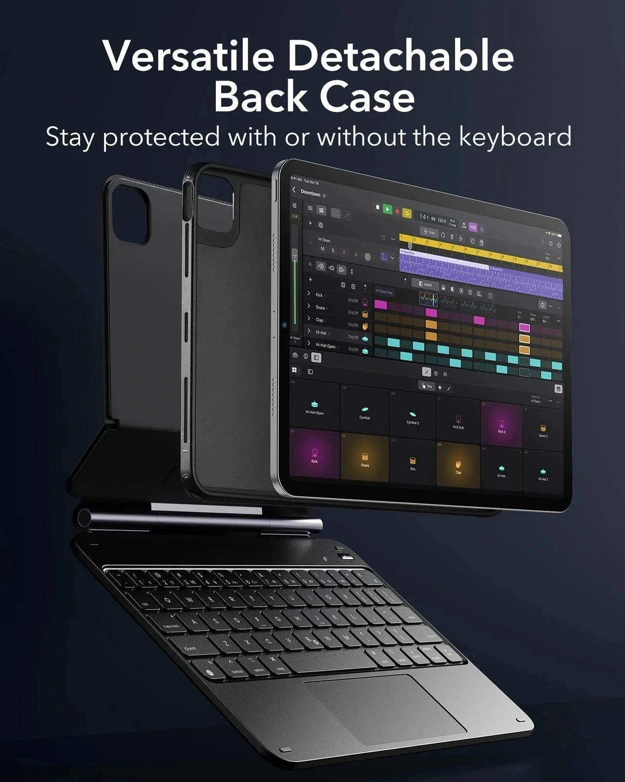 iPad Air 11” (2024) Rebound Magnetic Keyboard Case 360 - US Layout-Black - Image 4