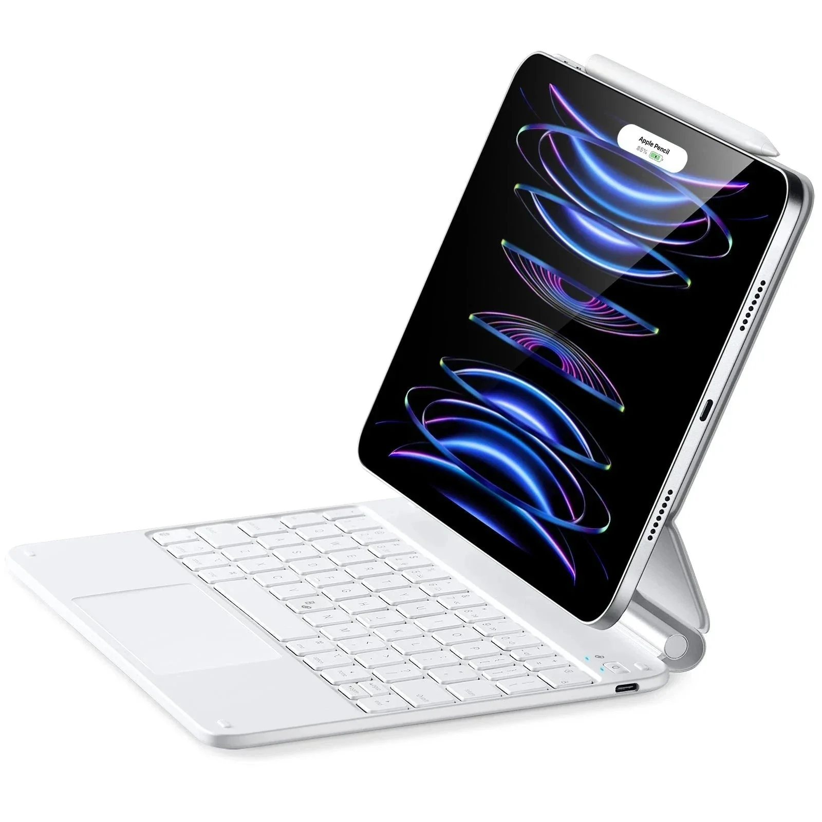 iPad Air 11” (2024) Rebound Magnetic Keyboard Case - US Layout-White - Image 3