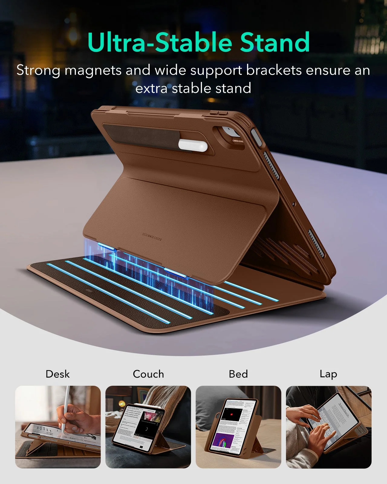 iPad Air 11" (2024), Air 10.9" (5th/4th Gen) Shift Magnetic Case - Brown - Image 3