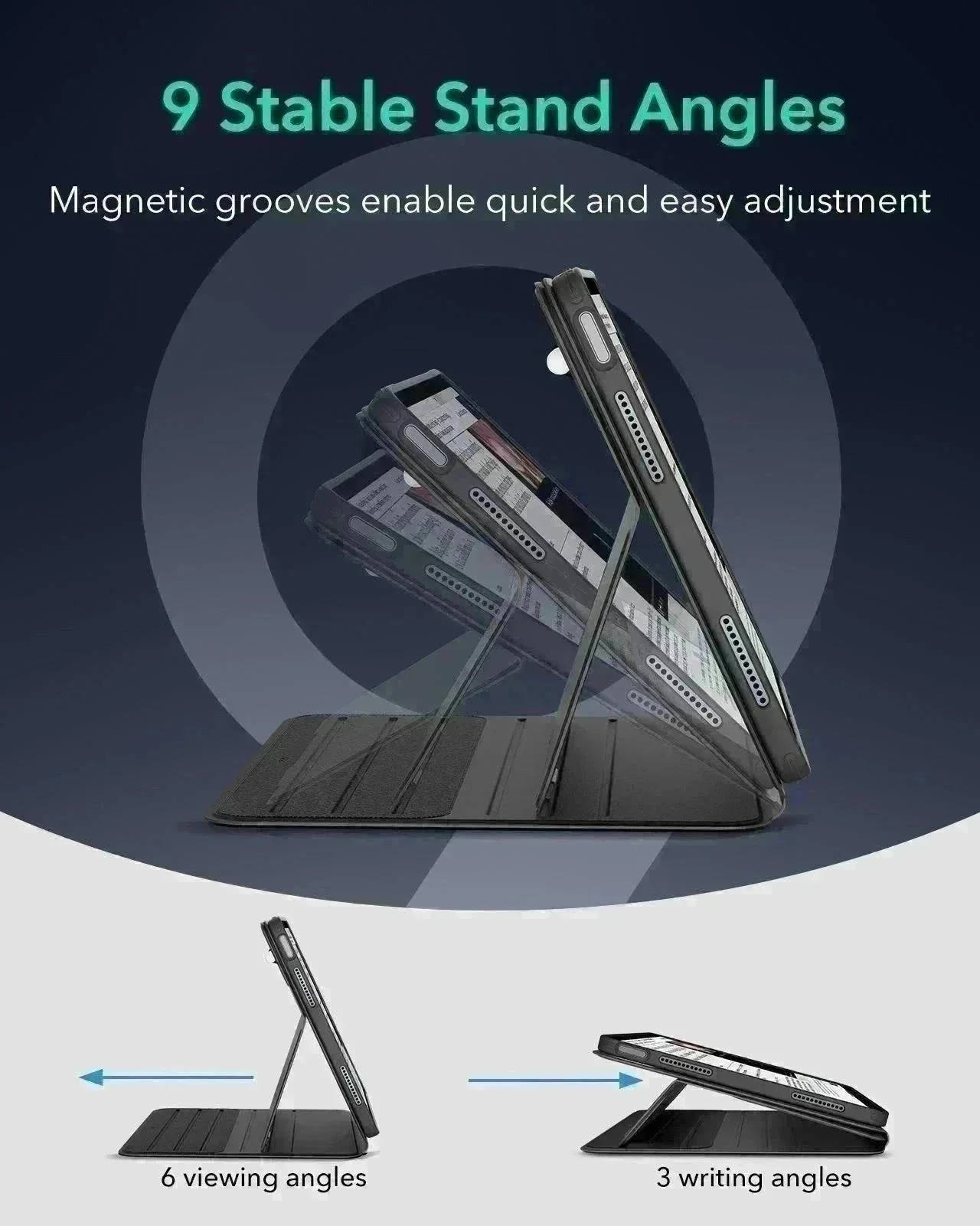 iPad Air 11" (2024) Bundle Shift Magnetic Case with Geo Digital Pencil - Black - Image 8