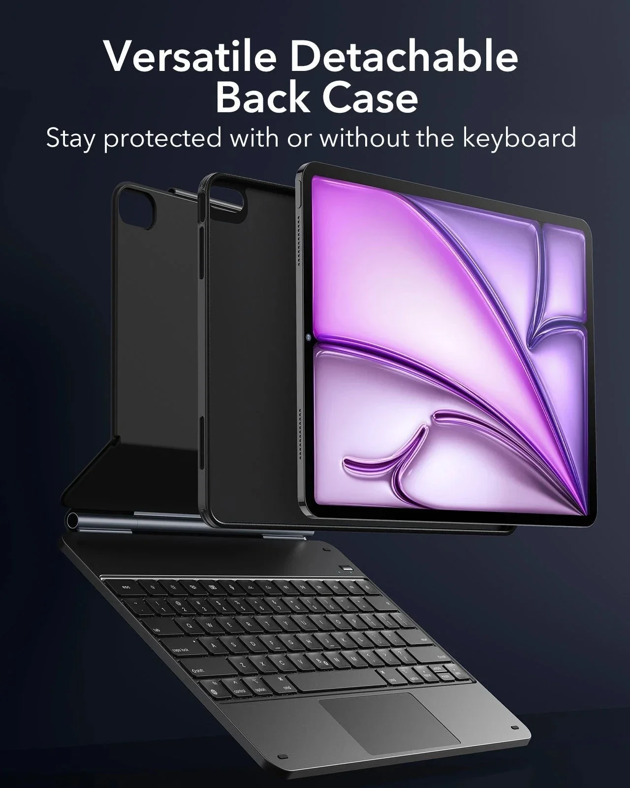 iPad Air 13” (2025) Rebound Magnetic Keyboard Case 360 - US Layout-White - Image 9