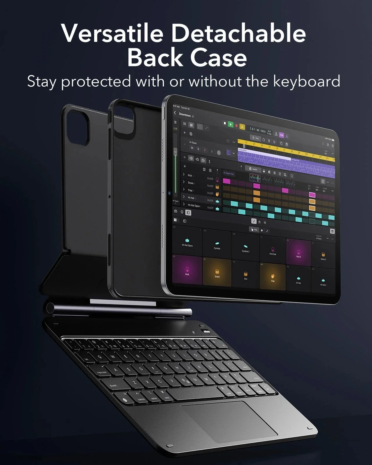 iPad Pro 11” (2024) Rebound Magnetic Keyboard Case 360 - US Layout-White - Image 4