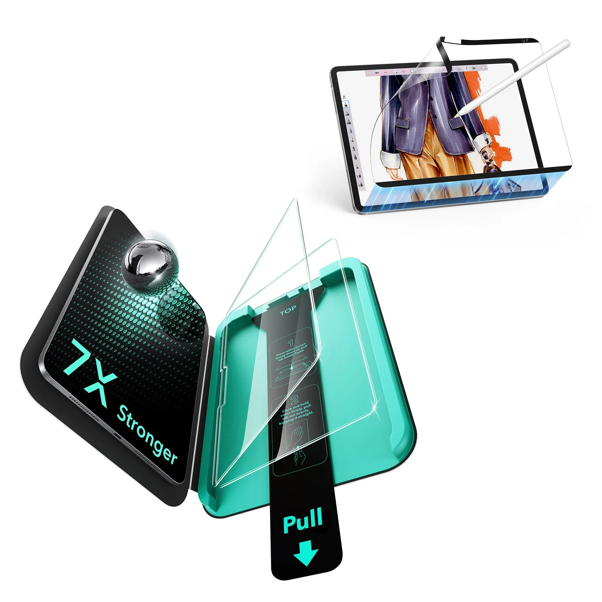 iPad Pro 11" (2025) Paper-Feel Magnetic Screen Protector Set –  1 Paper-Feel + 2 Tempered Glass