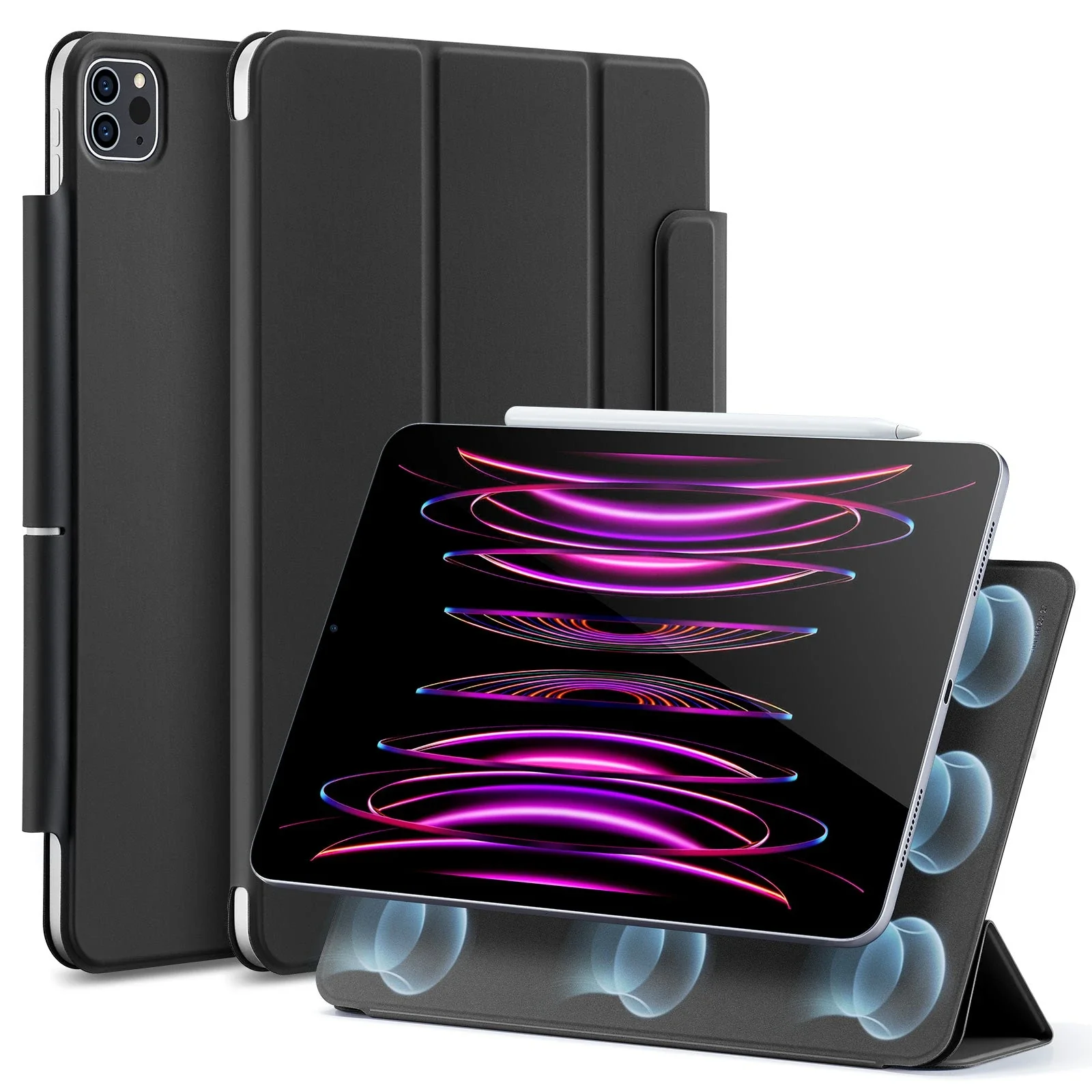 iPad Pro 12.9" (2022/2021/2020) Rebound Magnetic Case - Durable Black