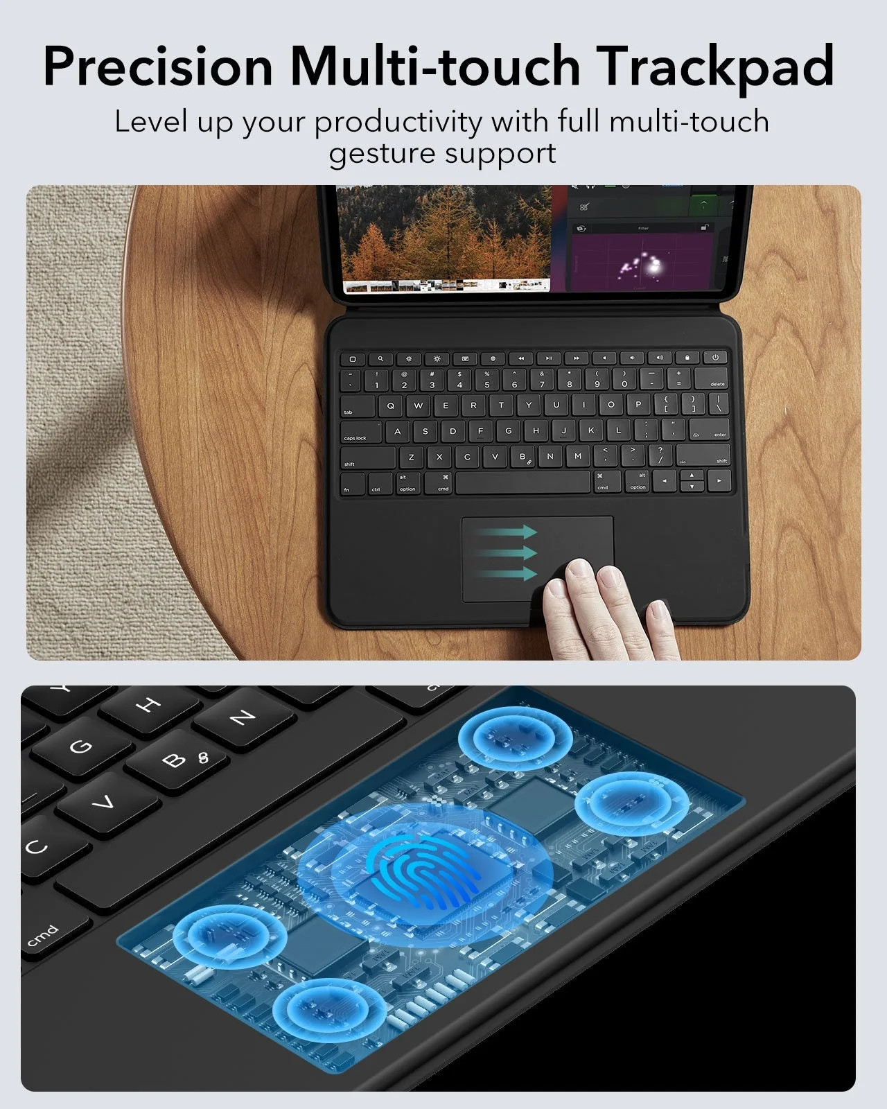 iPad Pro 13” (2024) Ascend Keyboard Case - US Layout - Black - Image 5