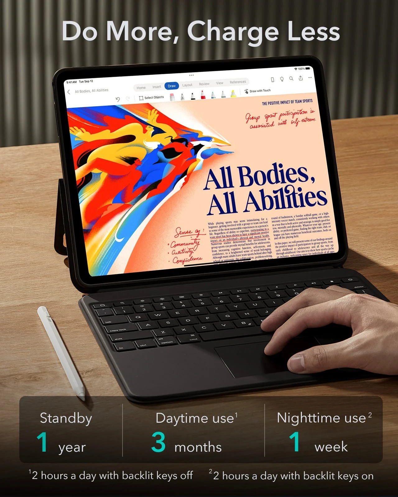 iPad Pro 13” (2024) Ascend Keyboard Case - US Layout - Black - Image 9