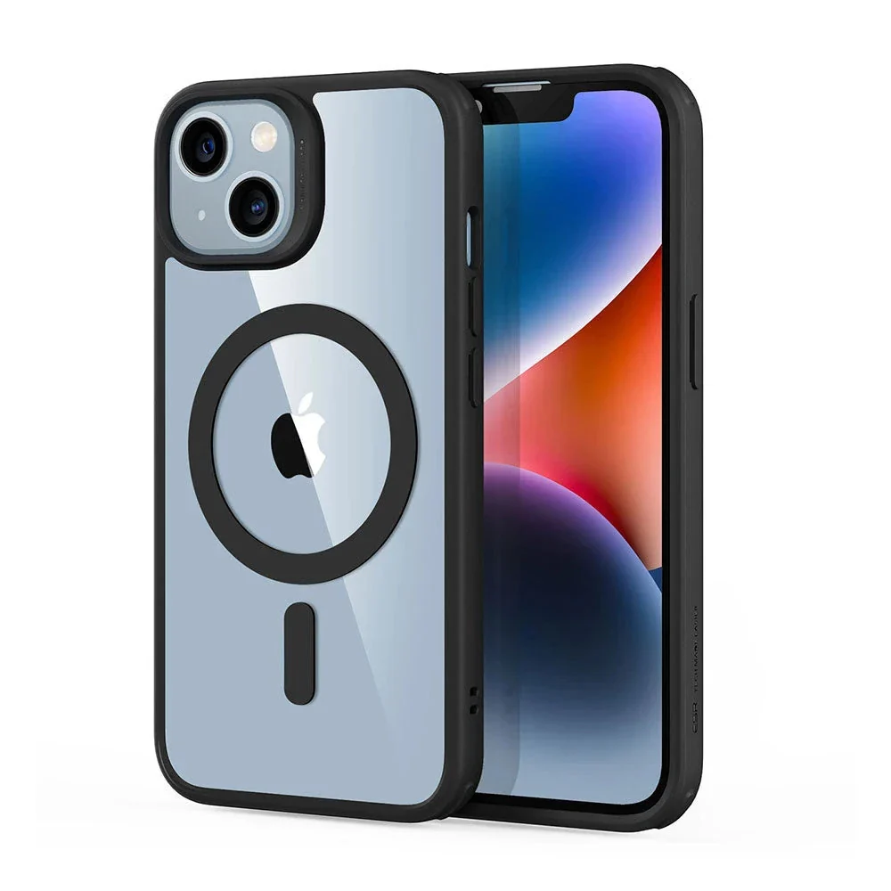 iPhone 14/13 Classic Hybrid Case (HaloLock) - Clear Black