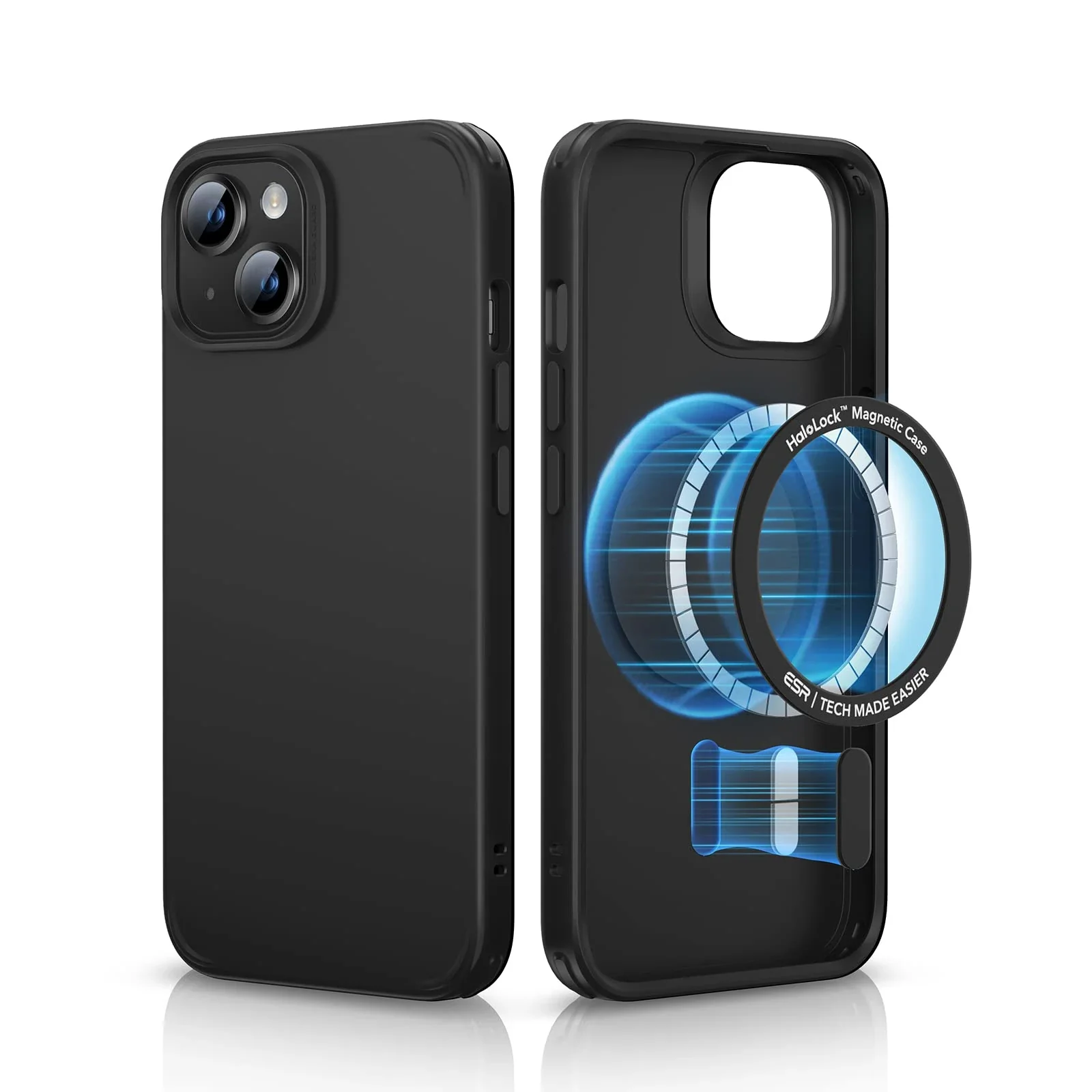 iPhone 14/13 Classic Hybrid Case (HaloLock) - Clear Black - Image 2